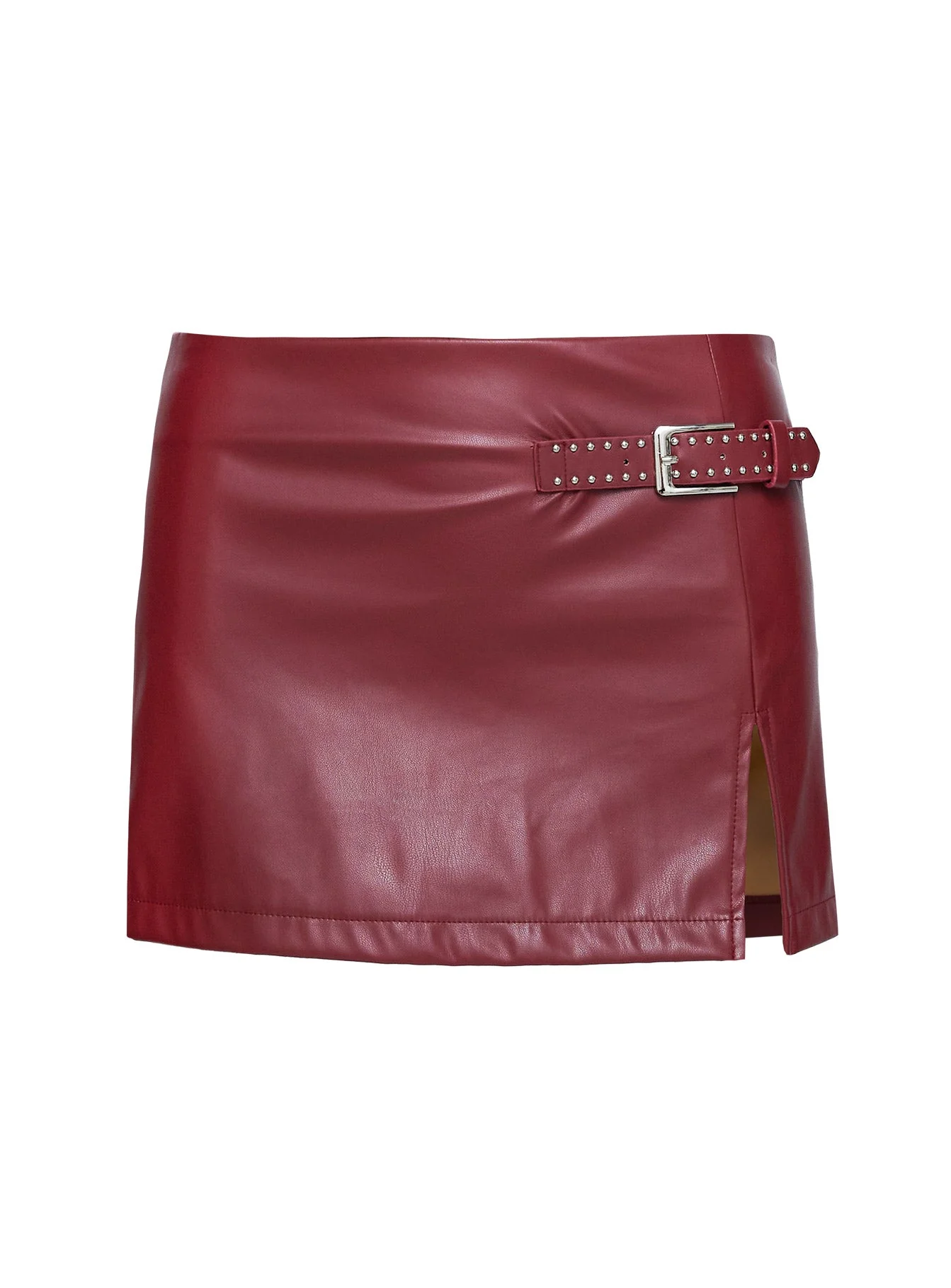 De Tigre Belted Mini Skirt Red - Image 5