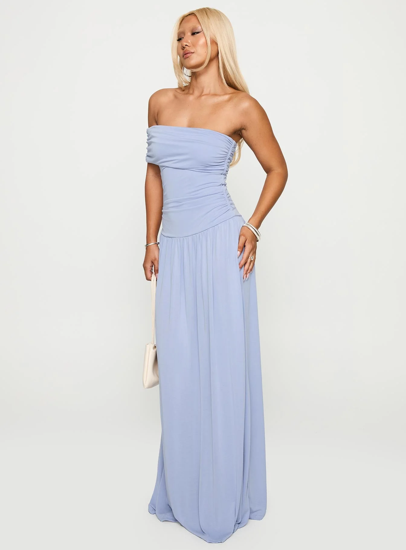 Decadence Strapless Maxi Dress Lilac - Image 4