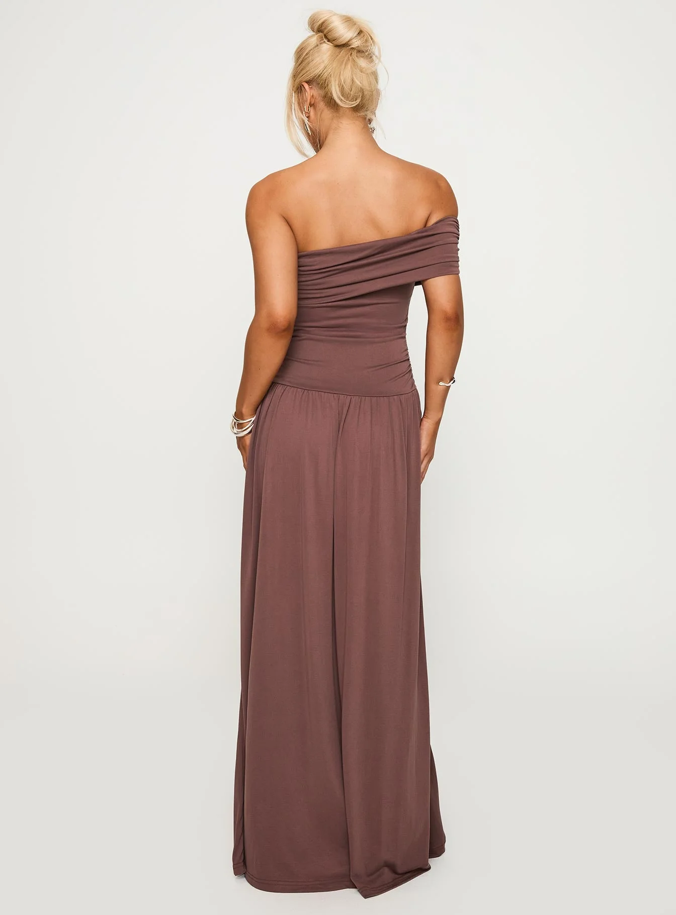 Decadence Strapless Maxi Dress Brown - Image 5