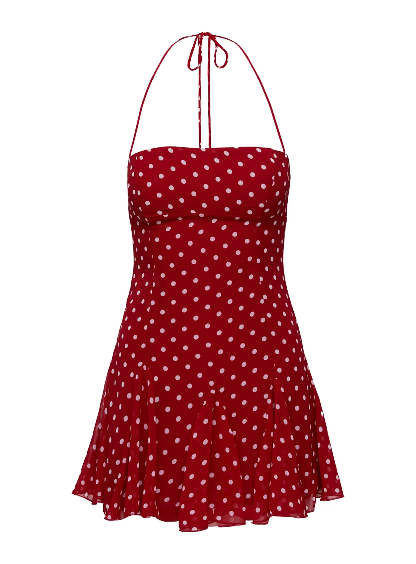 Delamere Mini Dress Red Polka - Image 5