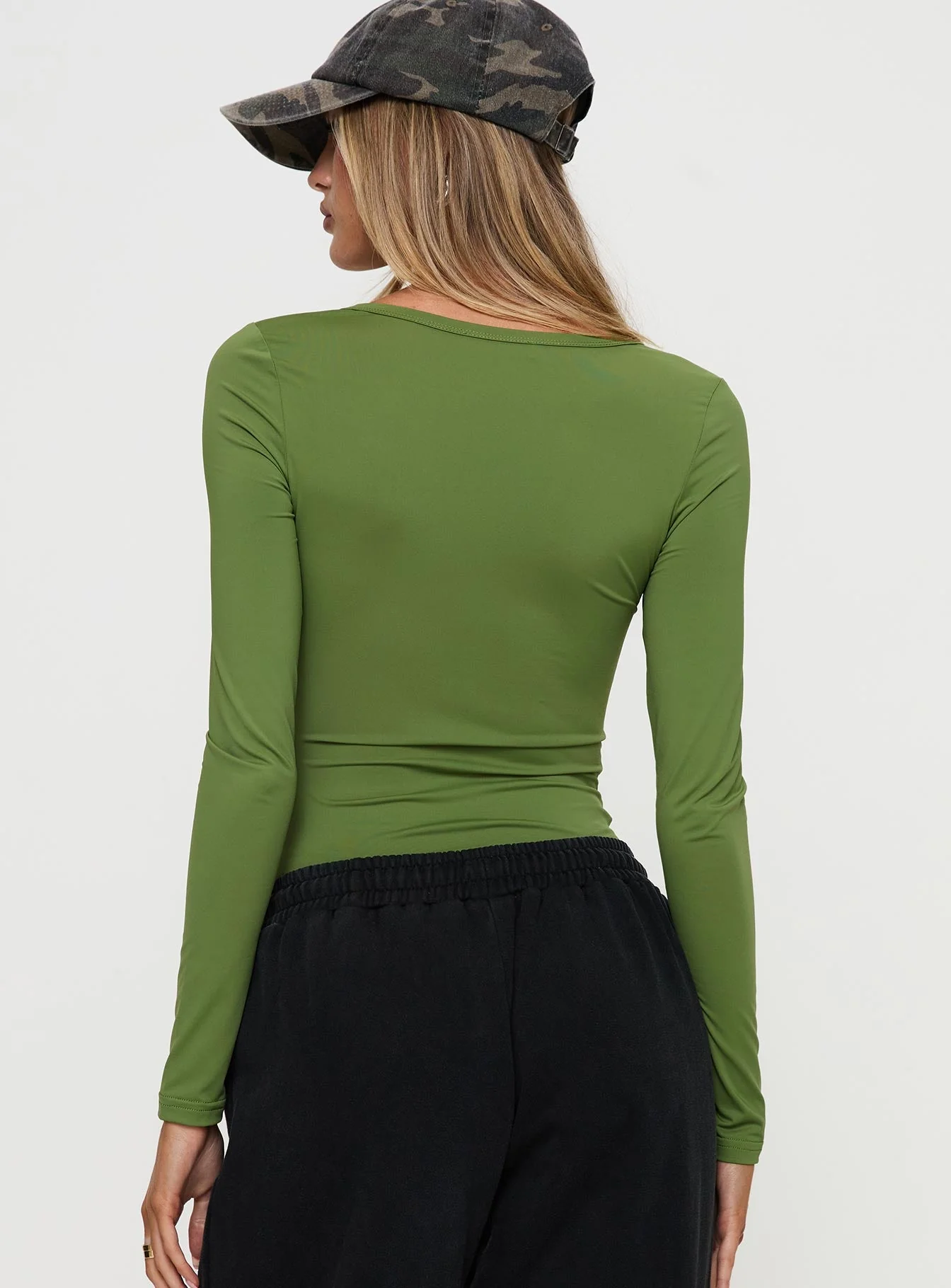 Delgado Long Sleeve Bodysuit Olive - Image 5