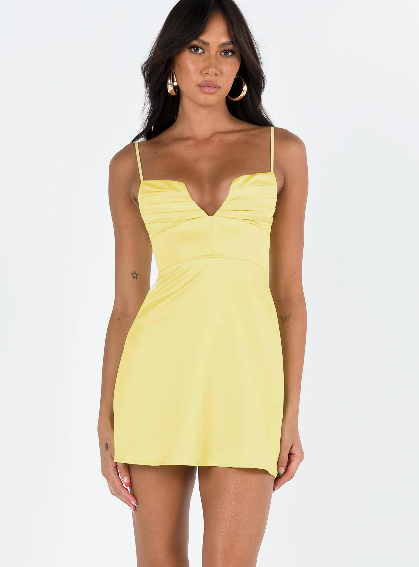 Della Mini Dress Butter Yellow - Image 2