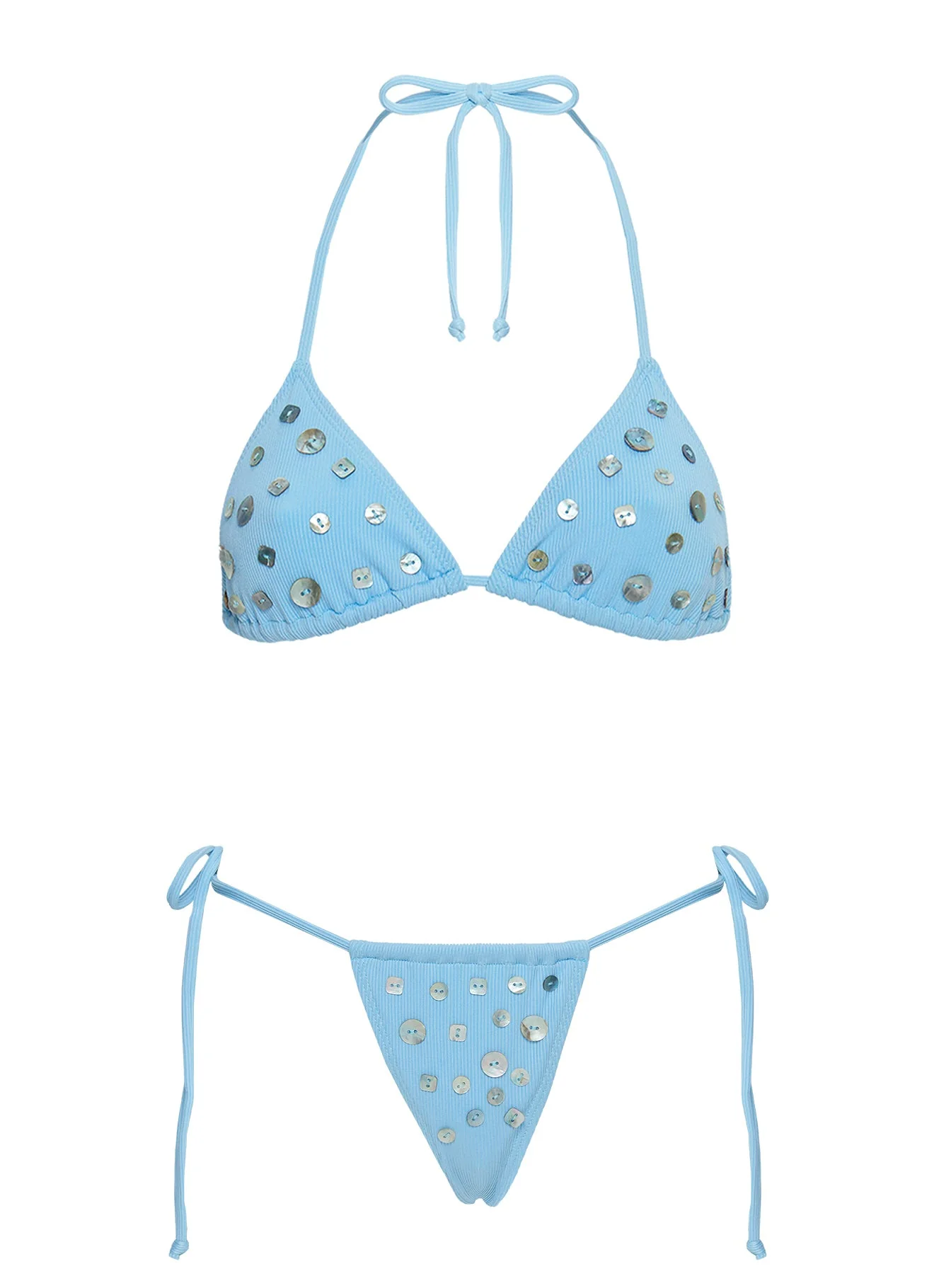 Delora Triangle Shell Bikini Top Blue - Image 5
