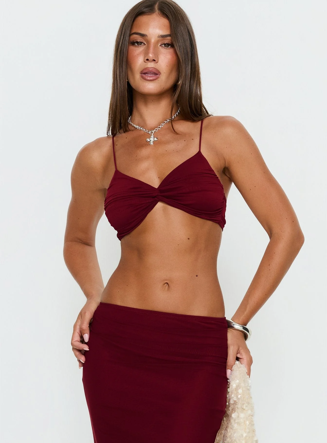 Delores Ruched Top Red - Image 2
