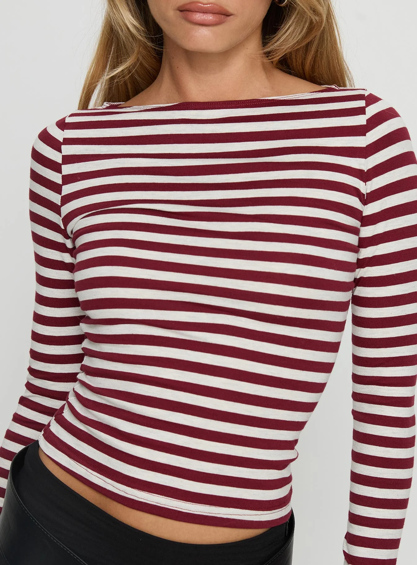 Derrica Long Sleeve Top Red / Grey Stripe - Image 5