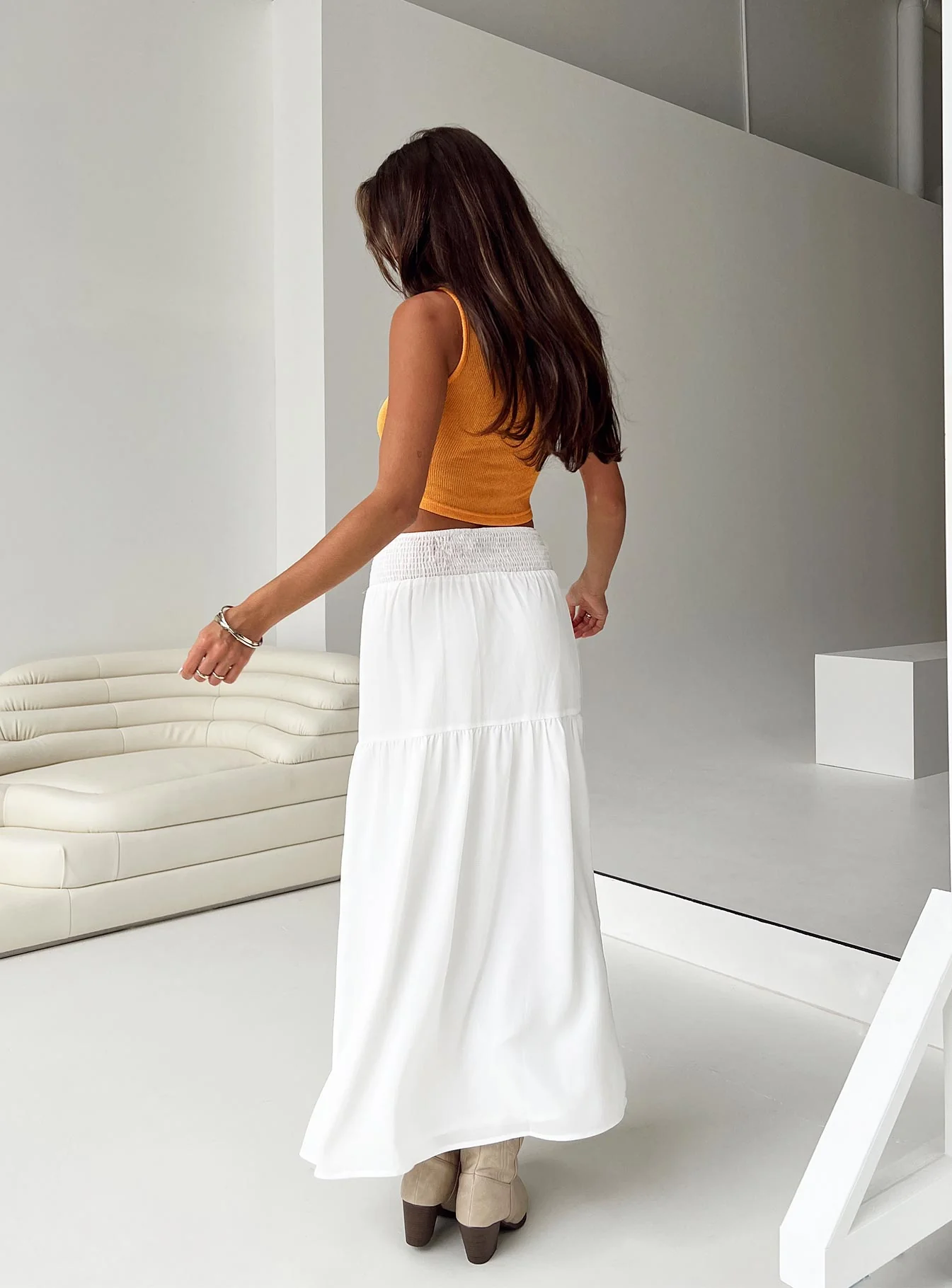 Dion Maxi Skirt White - Image 4