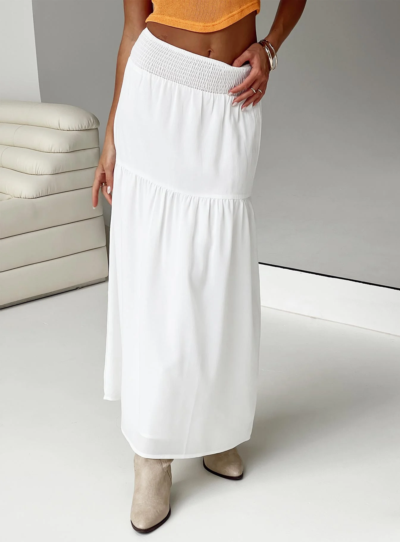 Dion Maxi Skirt White - Image 5