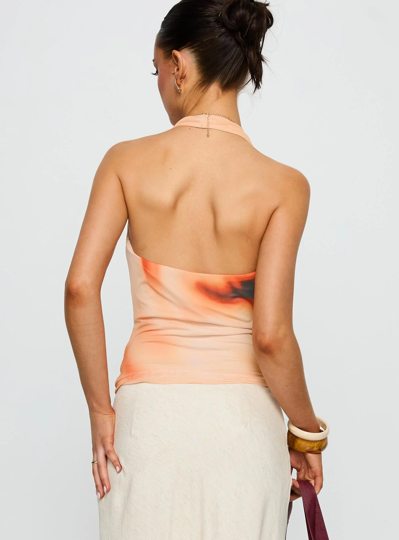 Do It Again Cowl Neck Top Orange Multi - Image 5