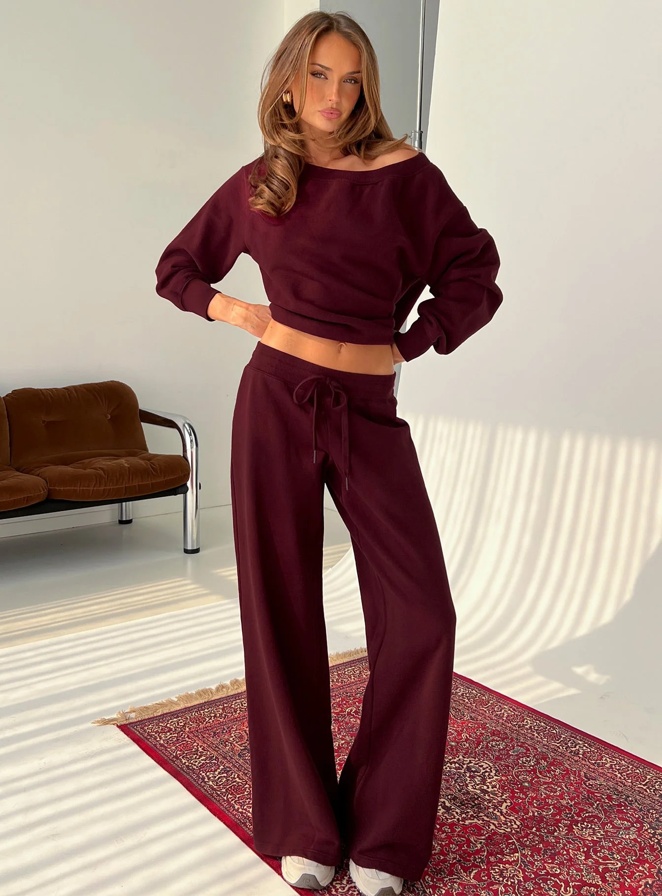 Dodie Wide Leg Pants Washed Currant - Image 8