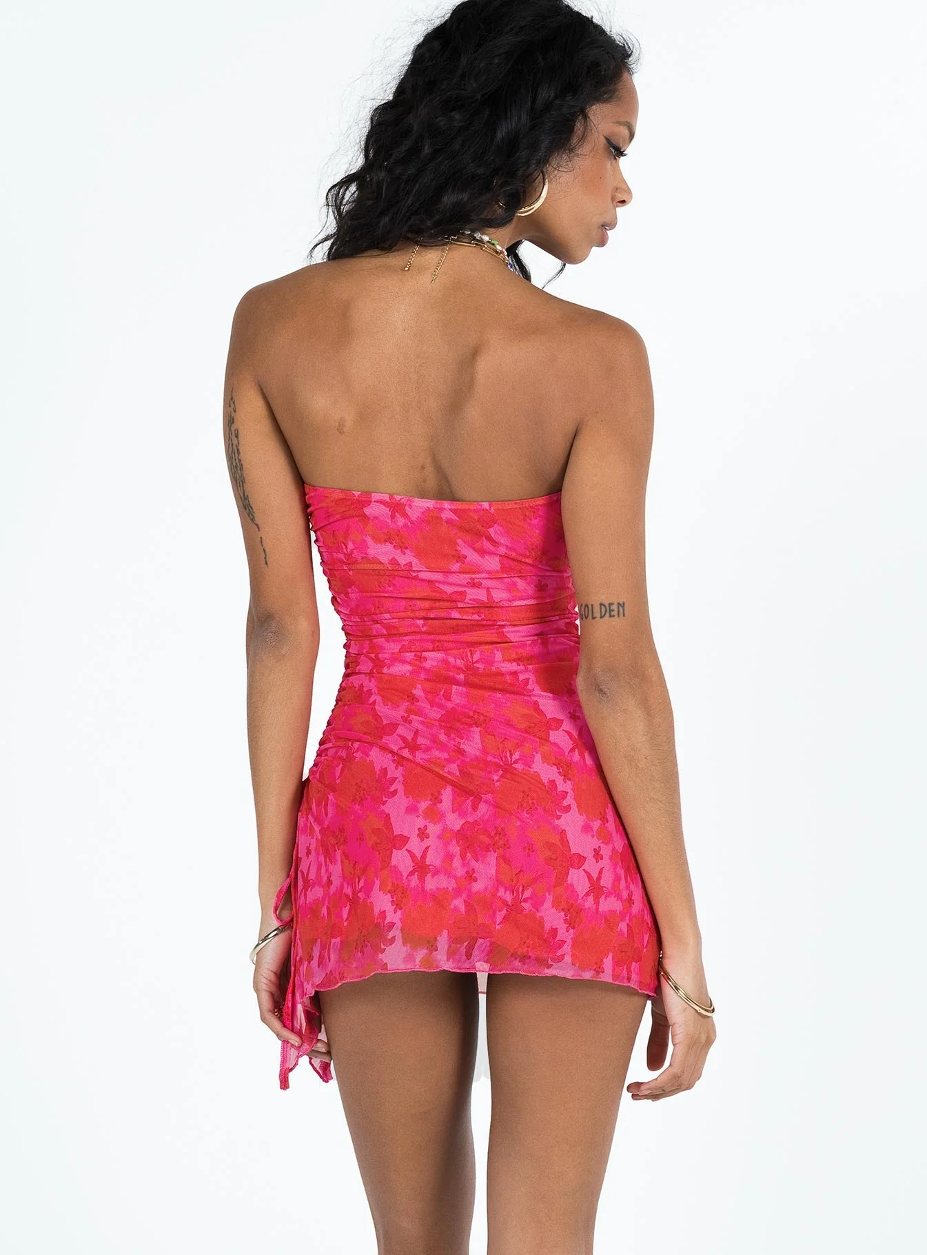 Donelli Mini Dress Pink Floral - Image 7