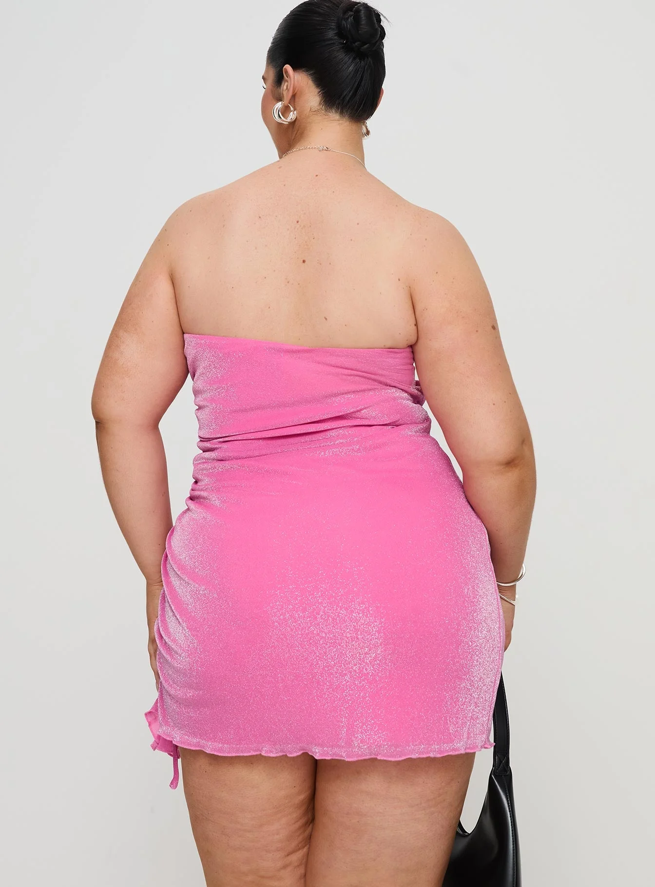 Donelli Strapless Mini Dress Pink Curve Lower Impact - Image 5