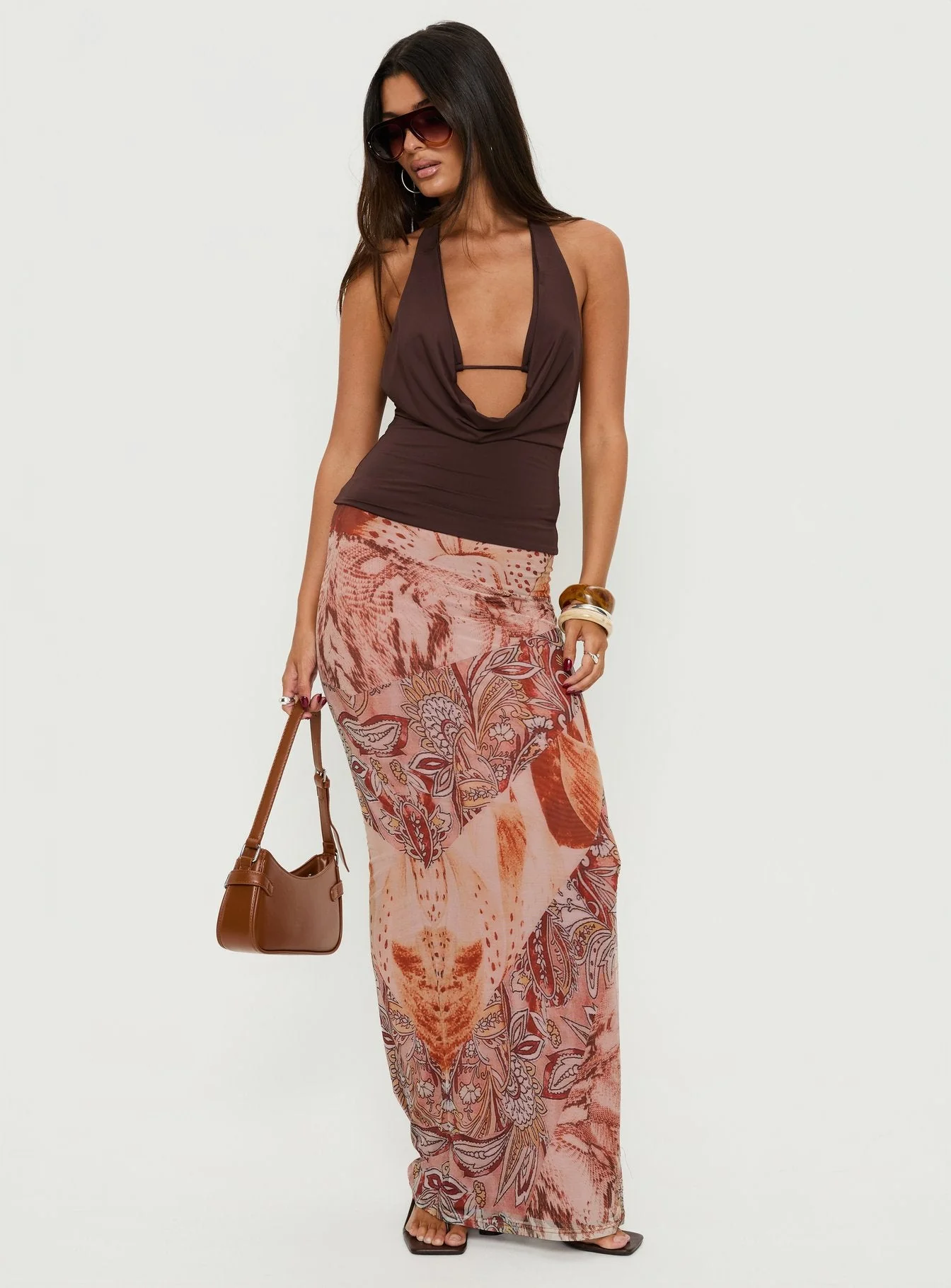 Dorella Spliced Maxi Skirt Pink Multi - Image 2