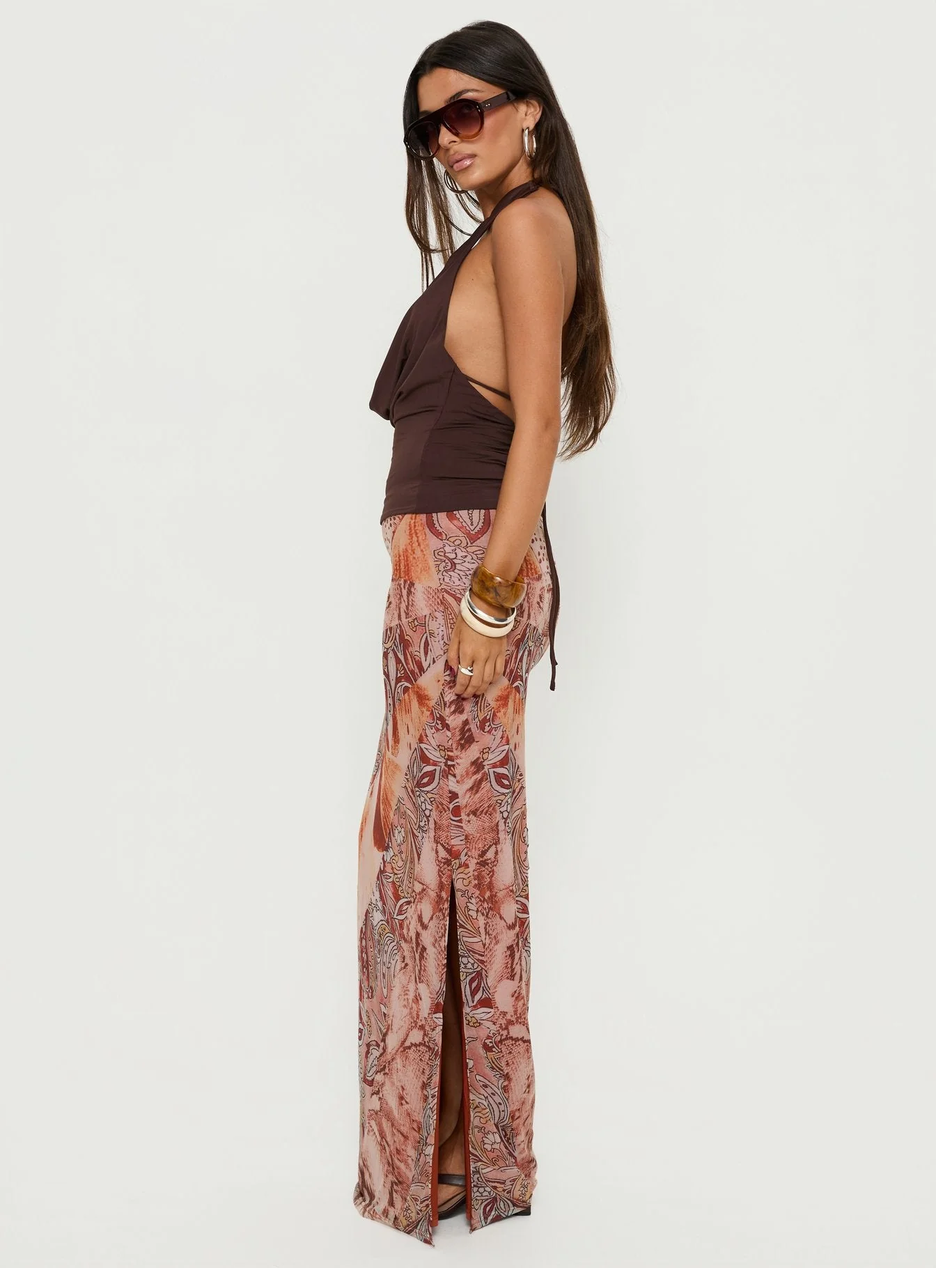 Dorella Spliced Maxi Skirt Pink Multi - Image 3