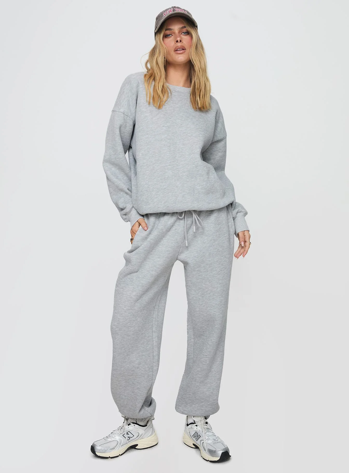 Dream Fleece Ankle Cuff Sweatpants Grey Marle - Image 3