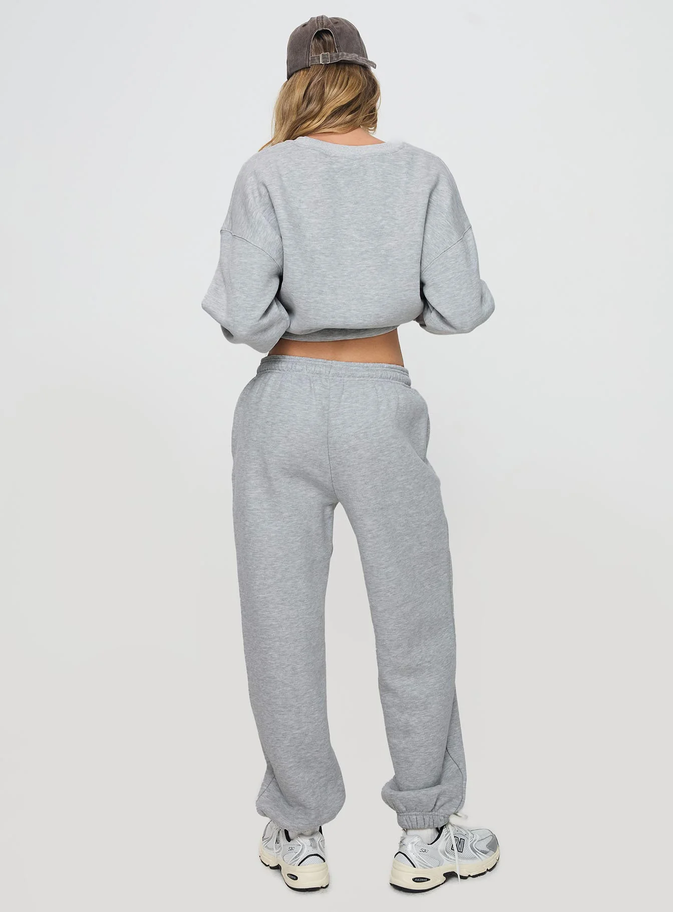 Dream Fleece Ankle Cuff Sweatpants Grey Marle - Image 5