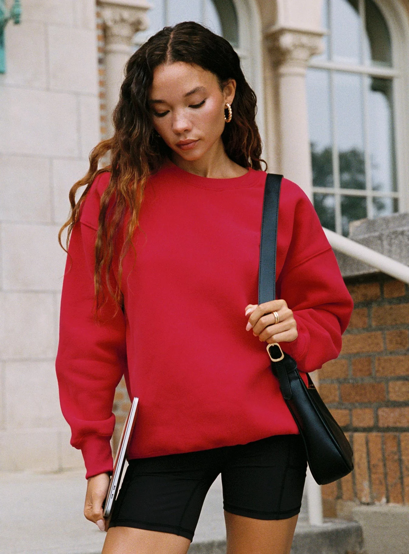 Dream Fleece Classic Crewneck Sweatshirt Red - Image 3