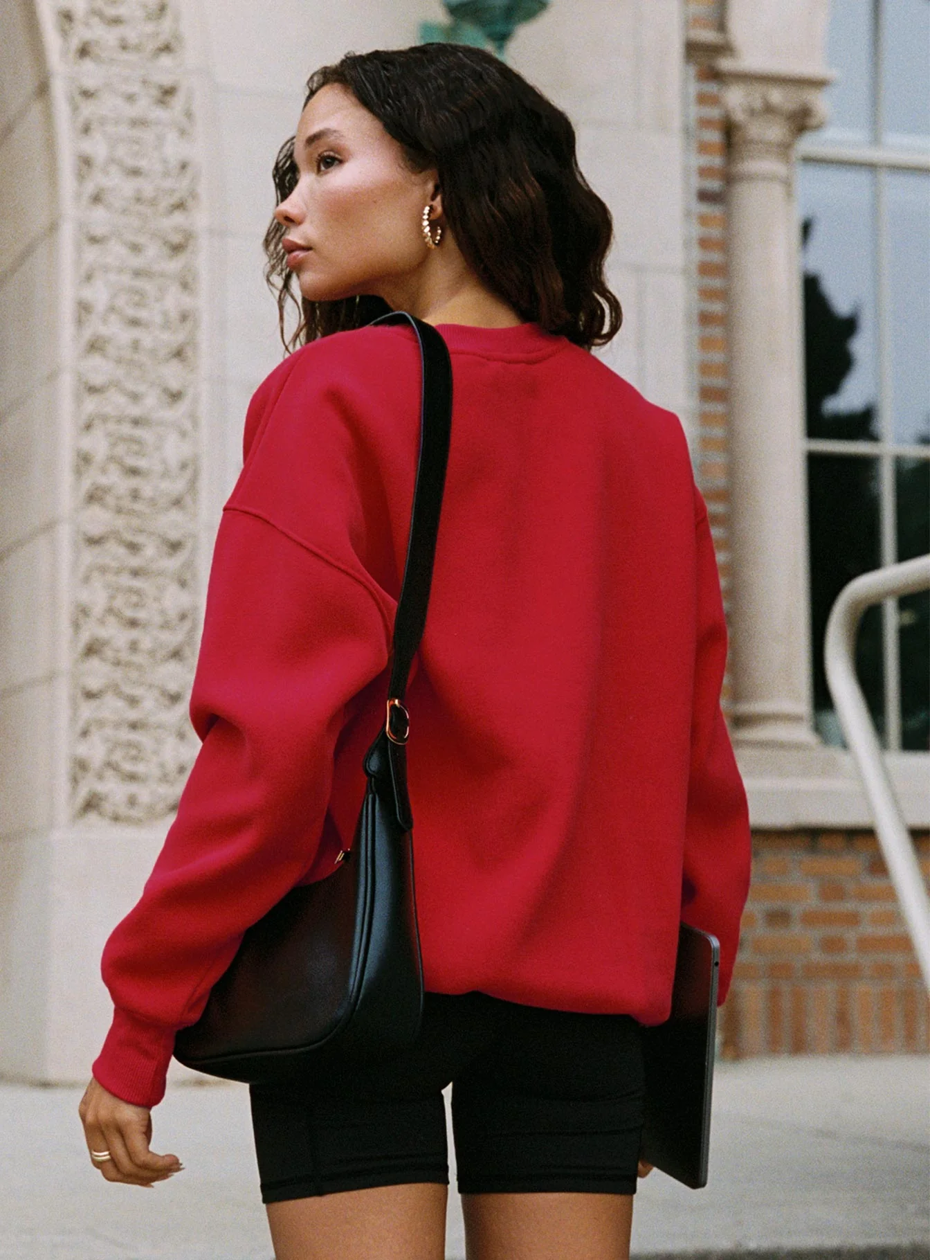 Dream Fleece Classic Crewneck Sweatshirt Red - Image 4