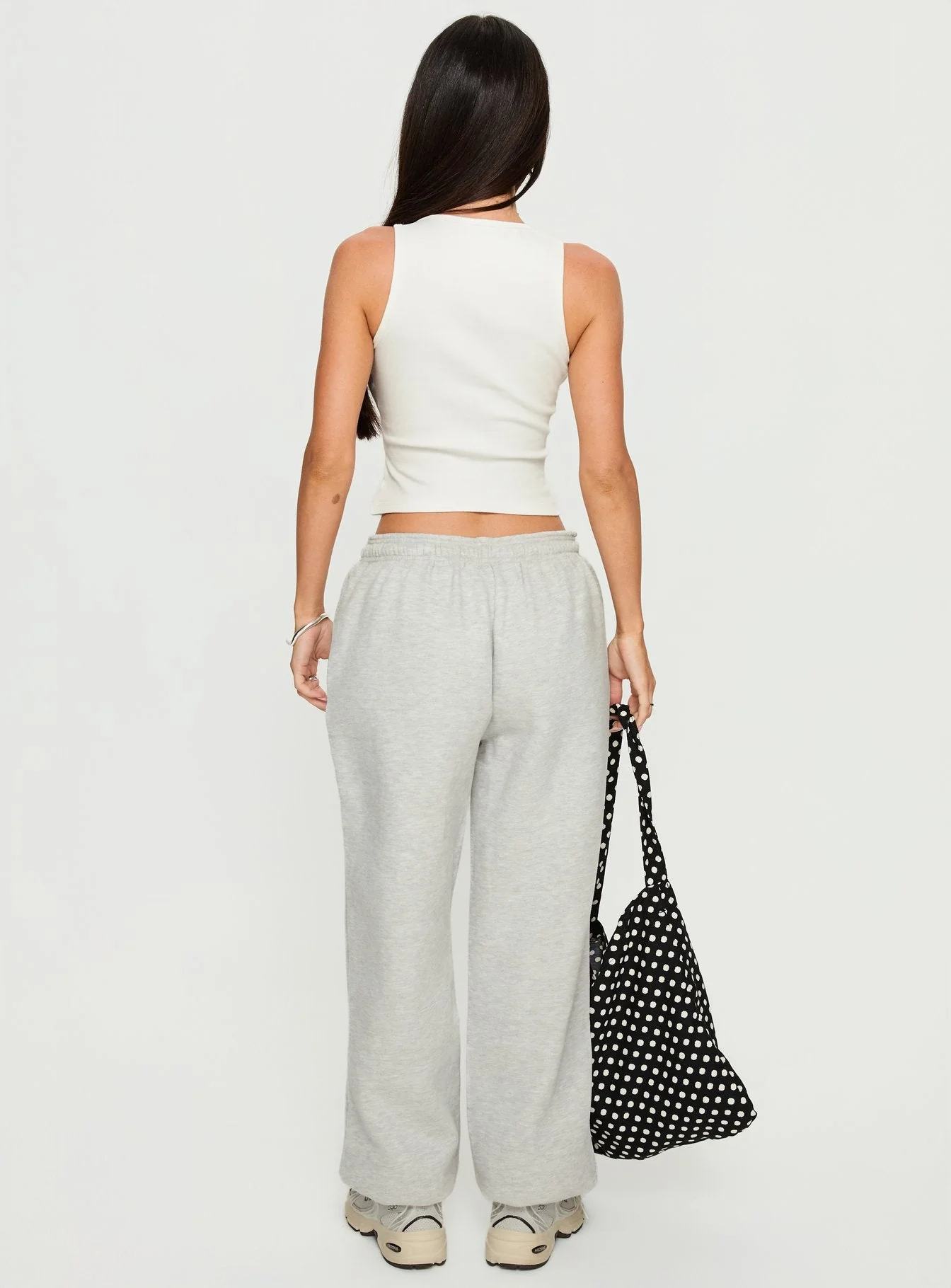 Caspa Dream Fleece Oversized Ankle Cuff Jogger Grey Marle - Image 5