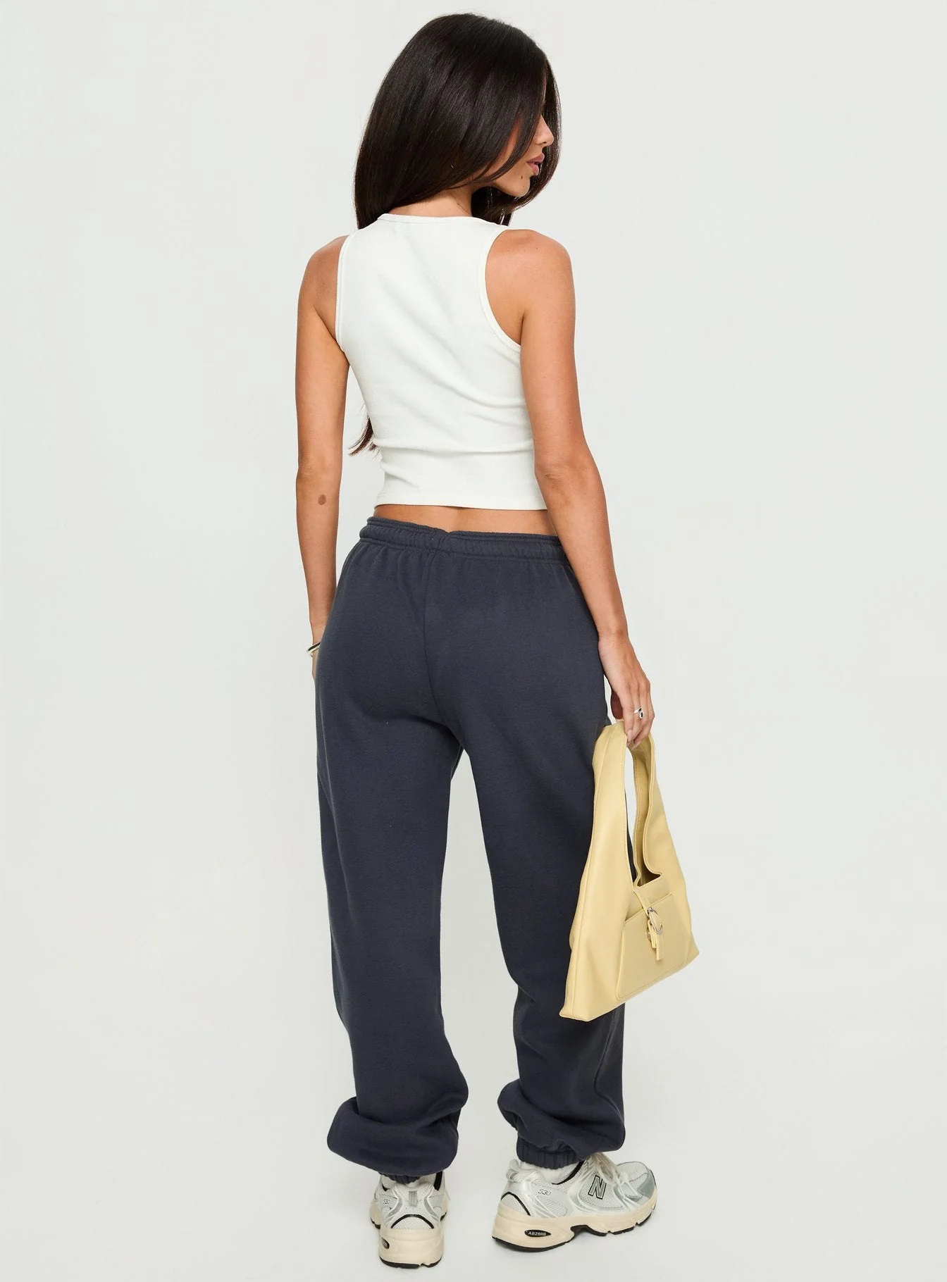 Caspa Dream Fleece Oversized Ankle Cuff Jogger Navy - Image 4