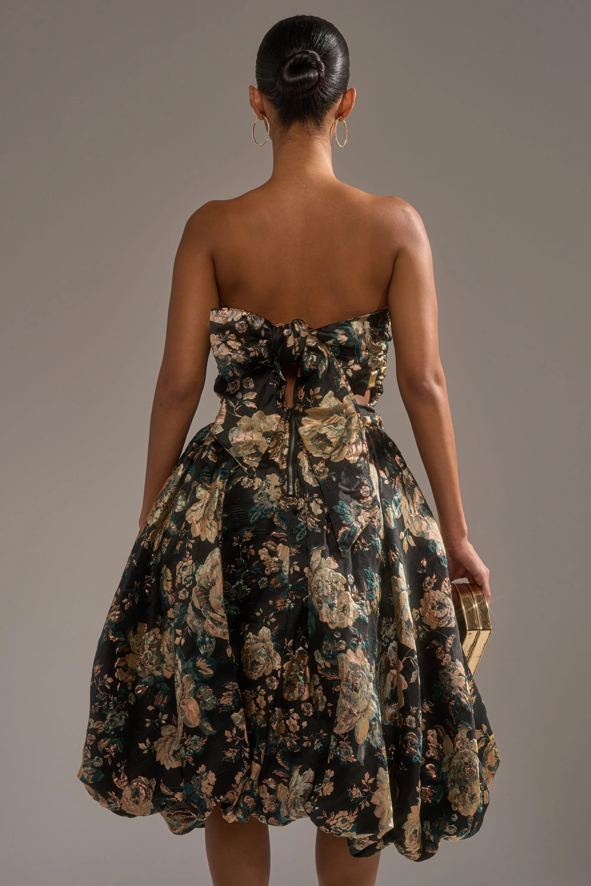DRESSED TO IMPRESS BROCADE MIDI DRESS - Image 5
