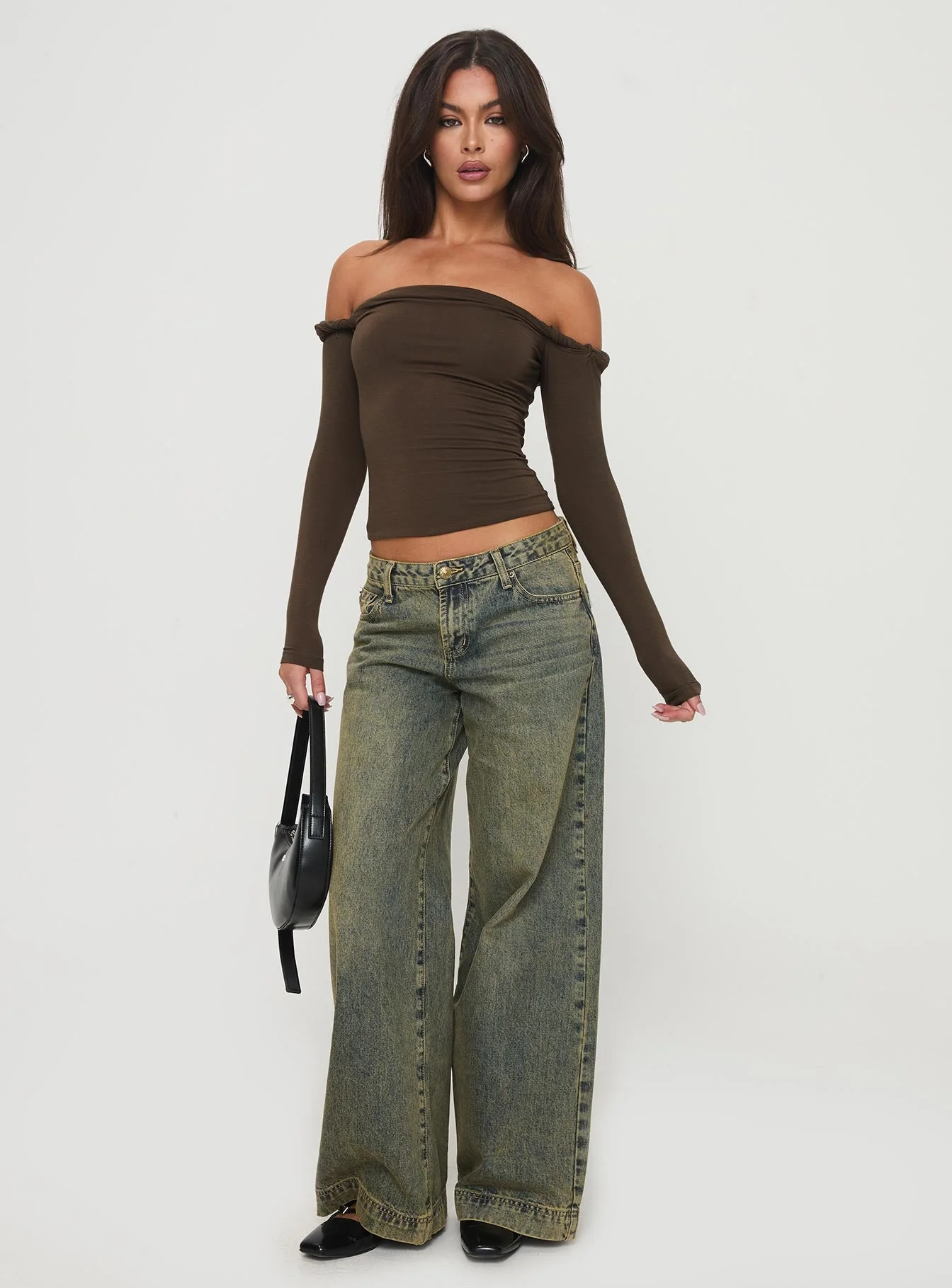 Dusky Long Sleeve Top Khaki - Image 3