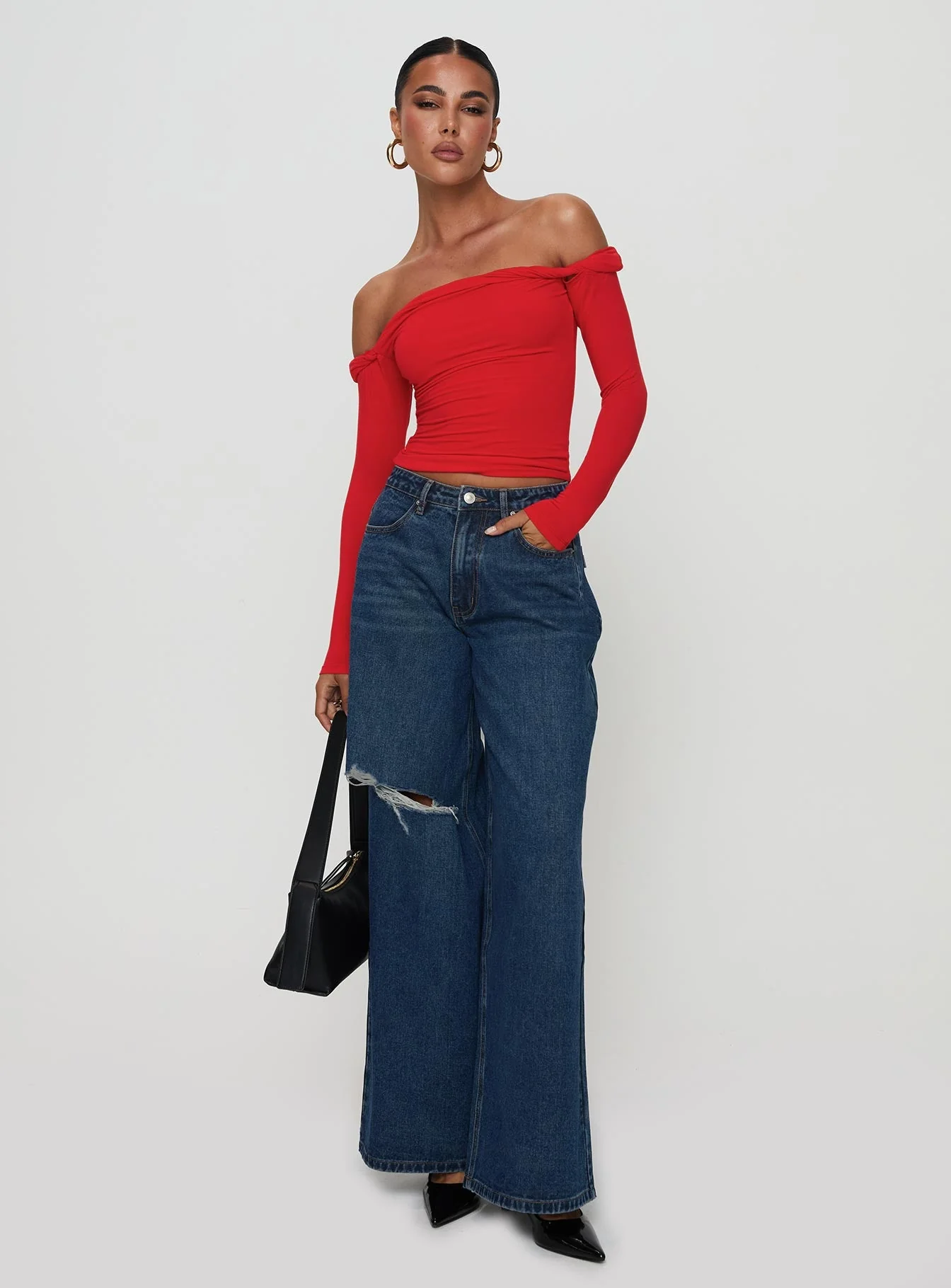 Dusky Long Sleeve Top Red - Image 3
