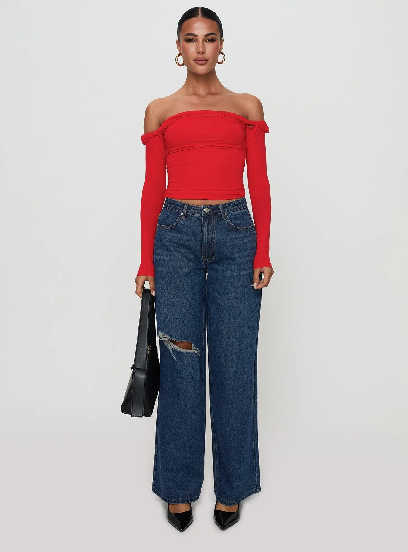 Dusky Long Sleeve Top Red - Image 7