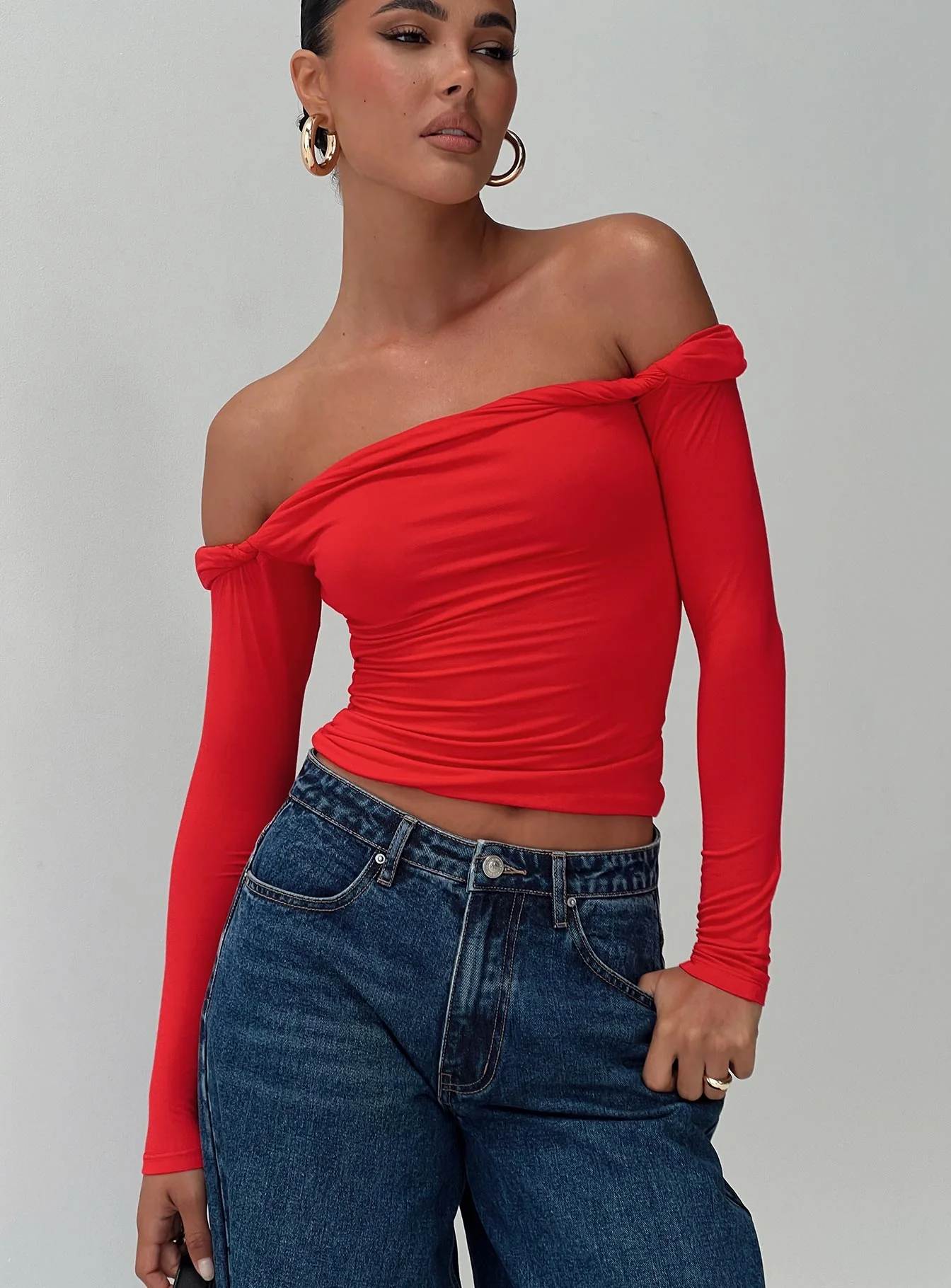 Dusky Long Sleeve Top Red - Image 8