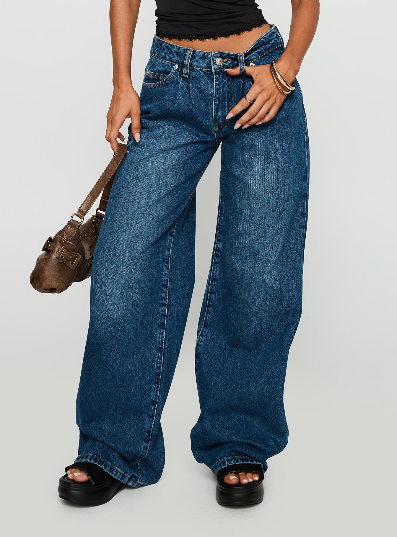Duster Mid Rise Baggy Jeans Dark Wash - Image 2