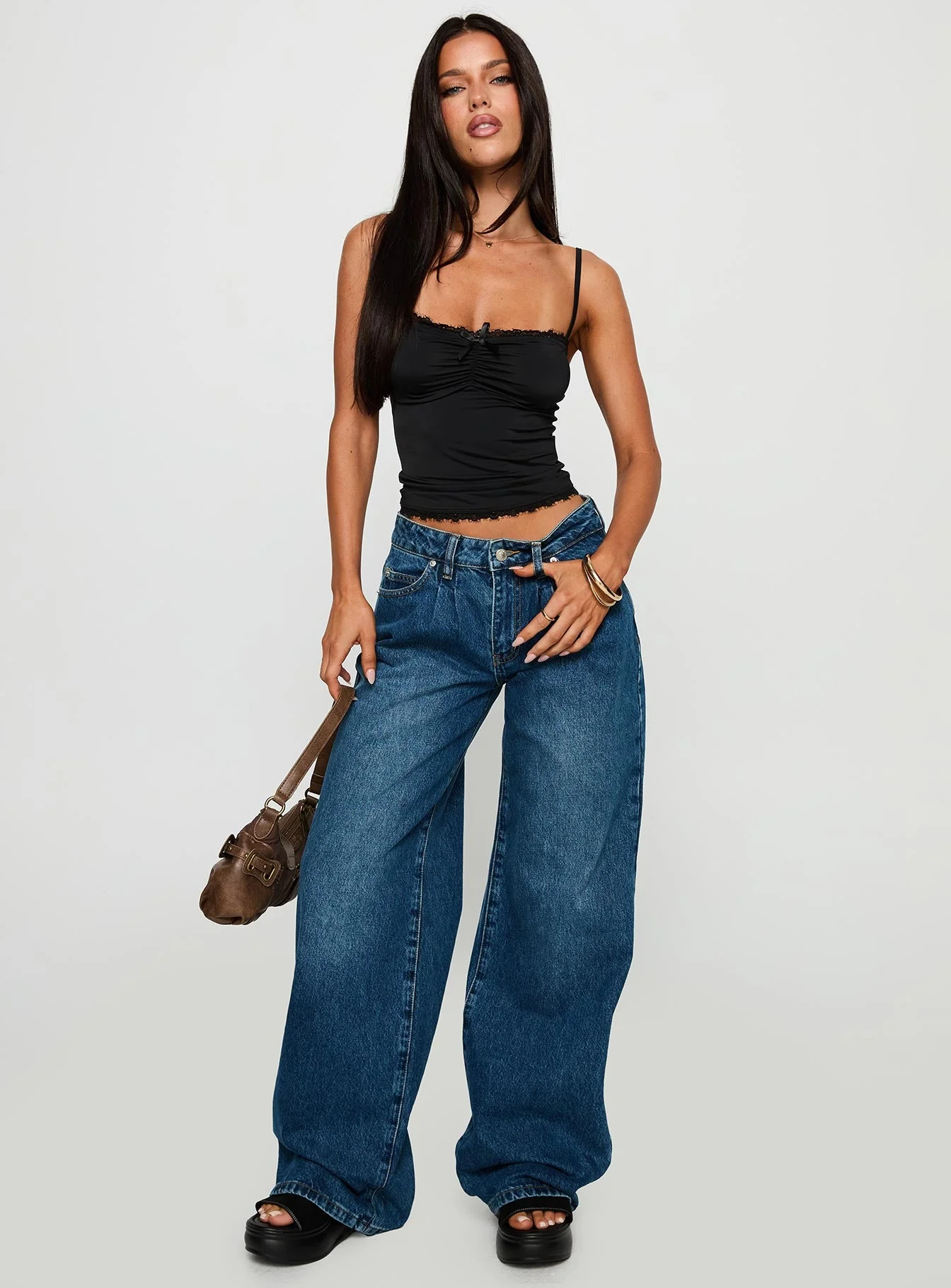 Duster Mid Rise Baggy Jeans Dark Wash - Image 3