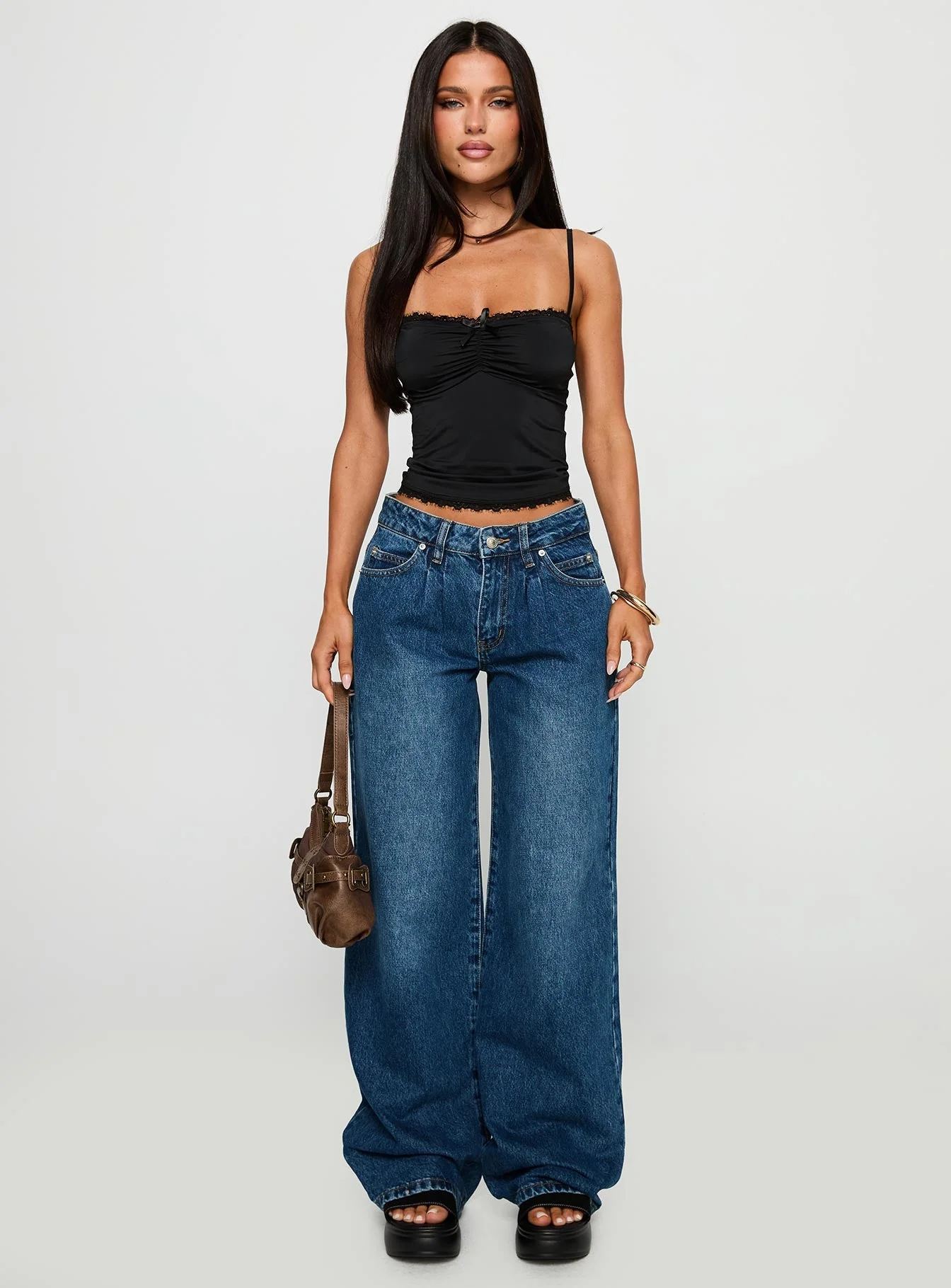 Duster Mid Rise Baggy Jeans Dark Wash - Image 7