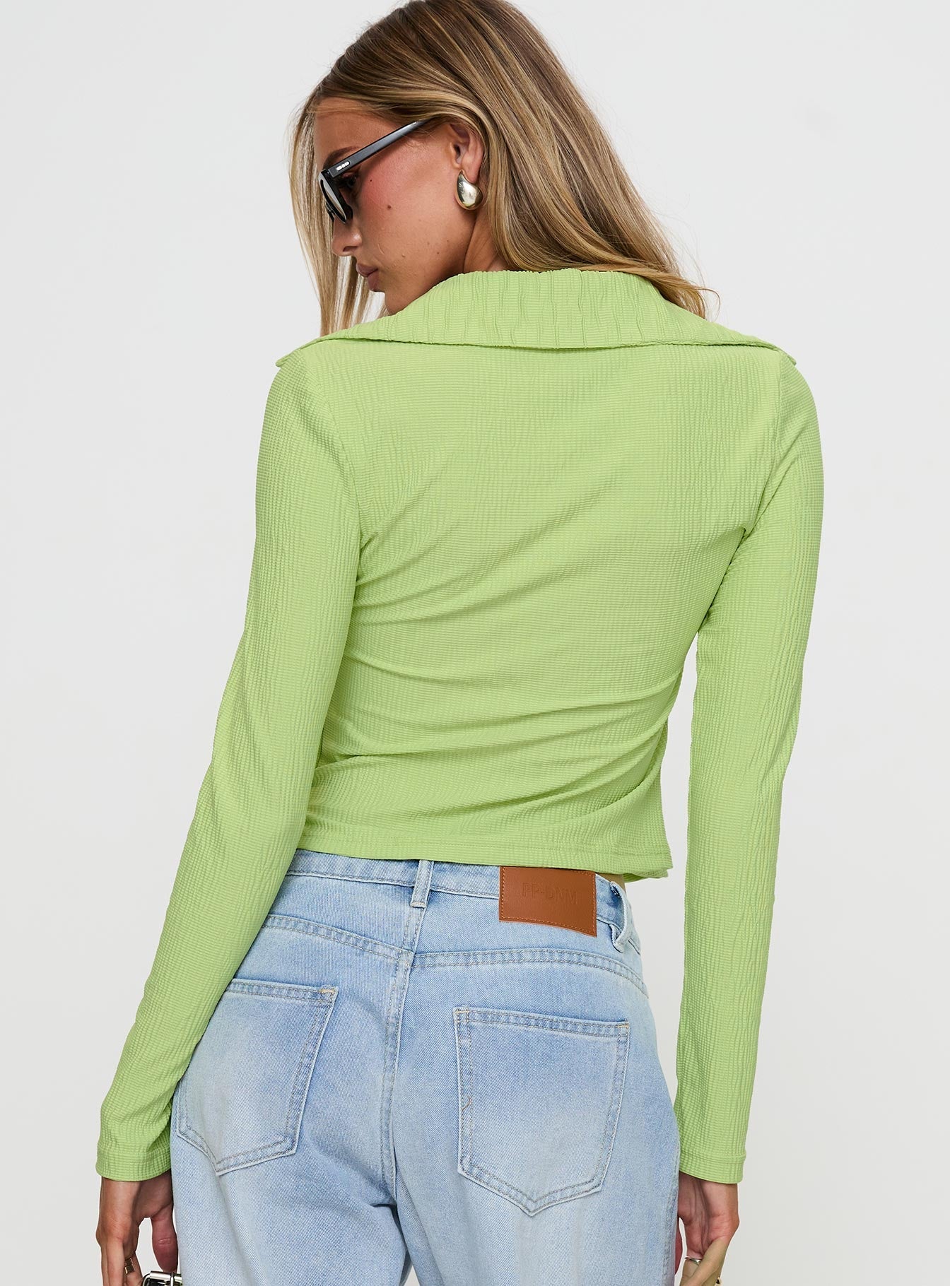 Echoes Long Sleeve Top Green - Image 4
