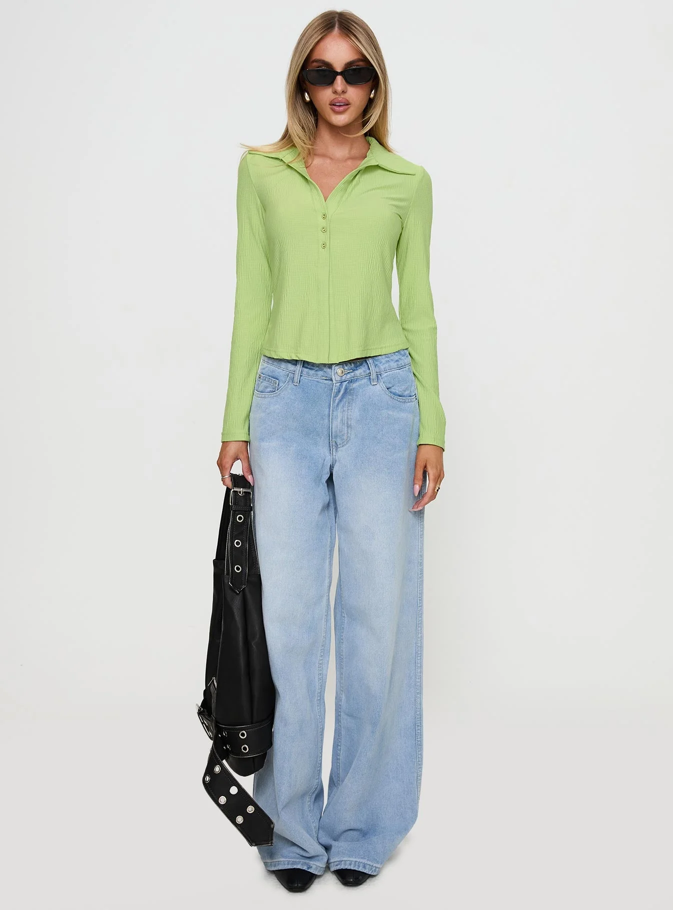 Echoes Long Sleeve Top Green - Image 6
