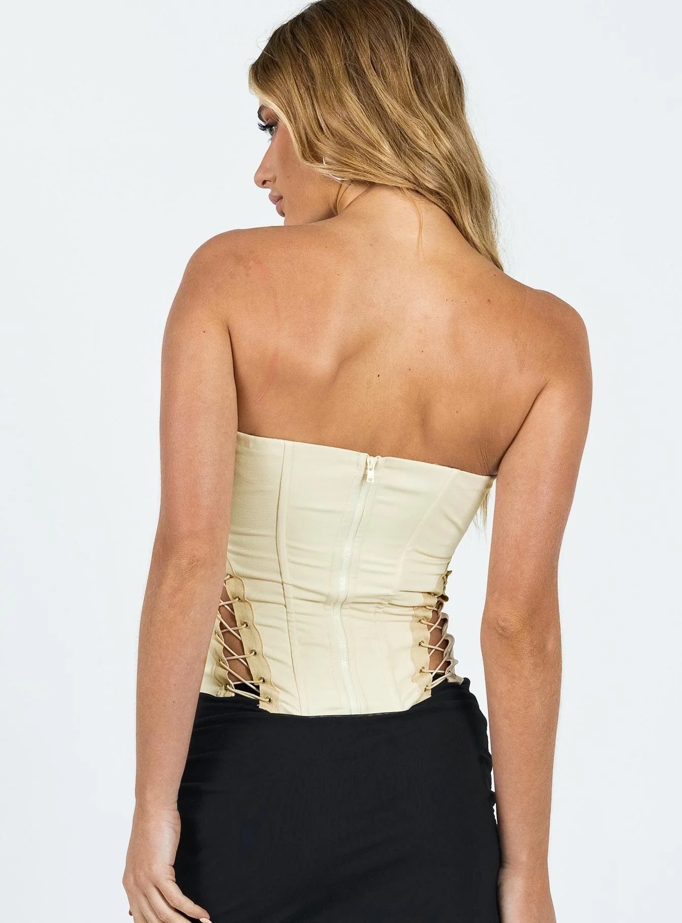 Eden Lace Up Corset Cream - Image 5