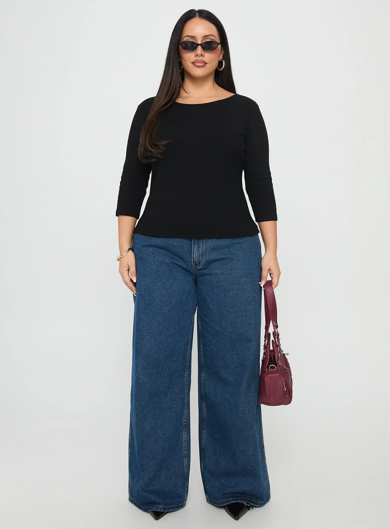 Elaia 3/4 Sleeve Top Black Curve - Image 7