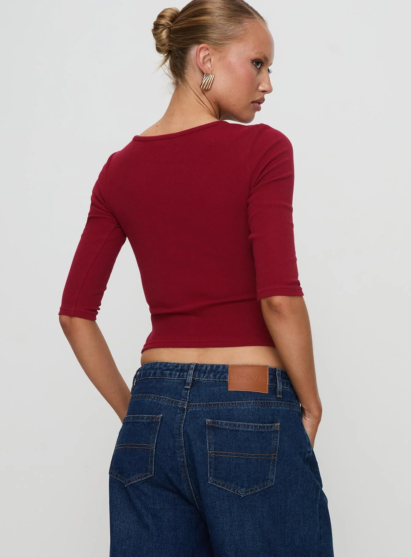 Elaia 3/4 Sleeve Top Red - Image 5