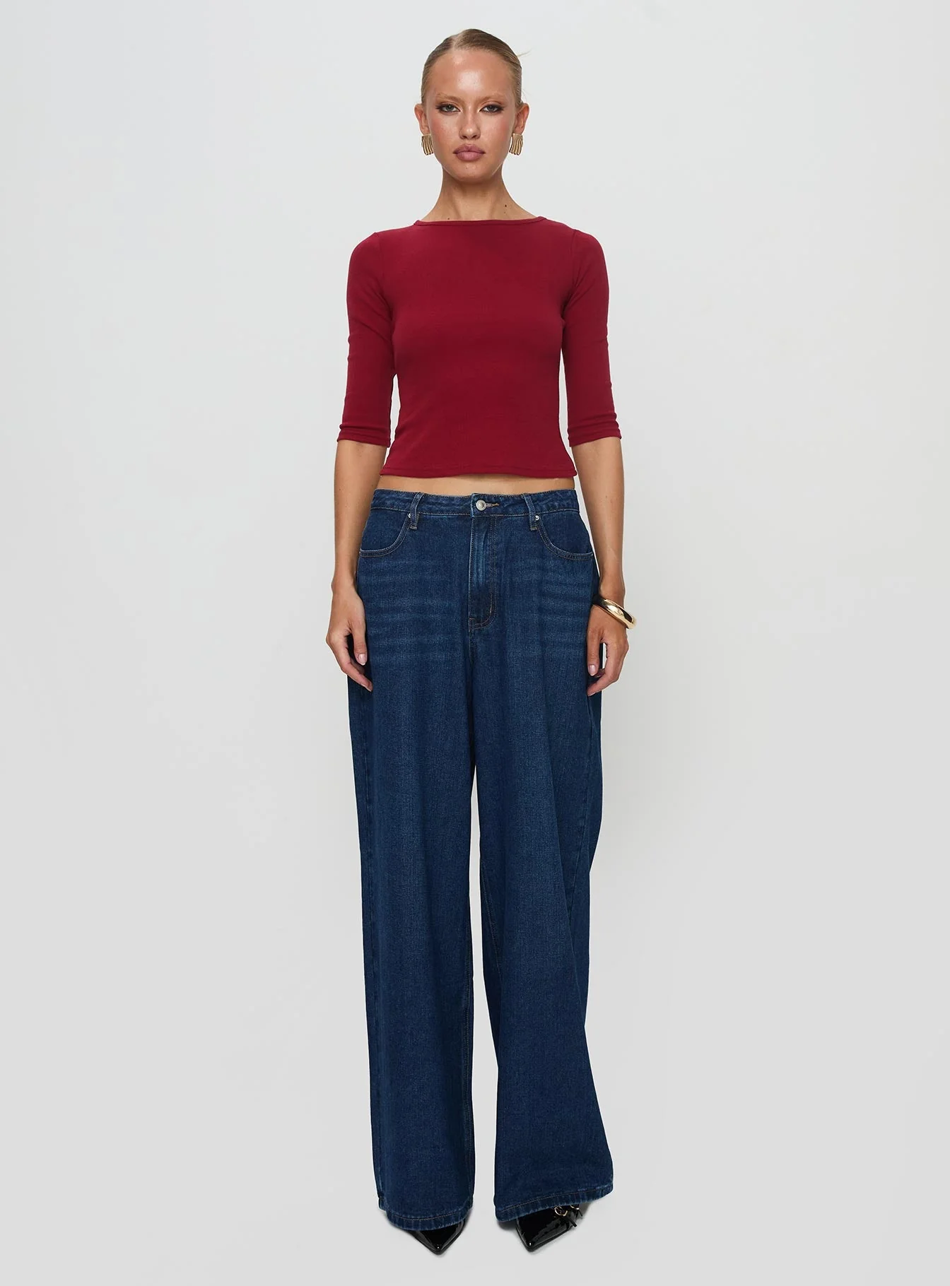Elaia 3/4 Sleeve Top Red - Image 7