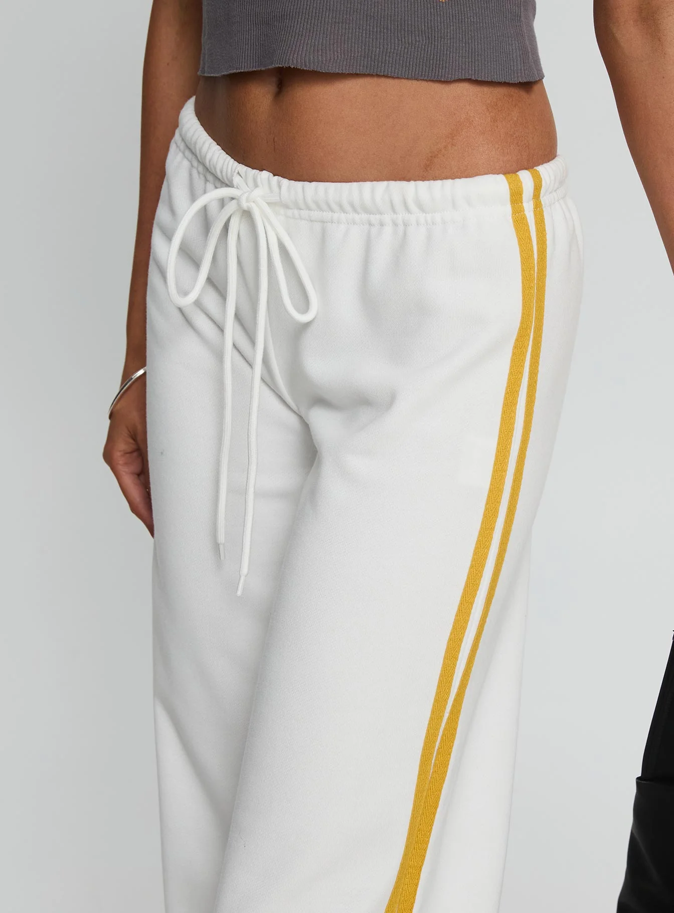 Elation Low Rise Straight Leg Track Pant White - Image 6