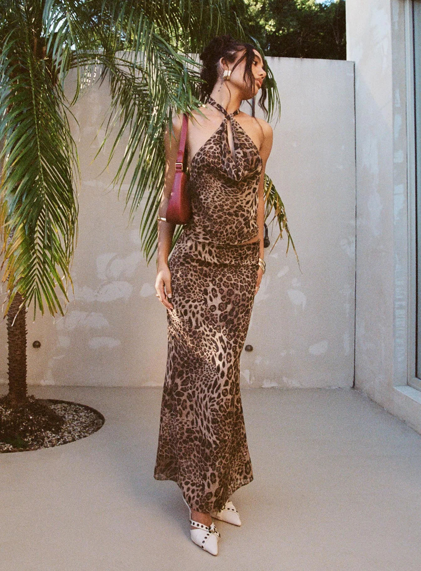 Eleganza Maxi Skirt Leopard Petite - Image 2