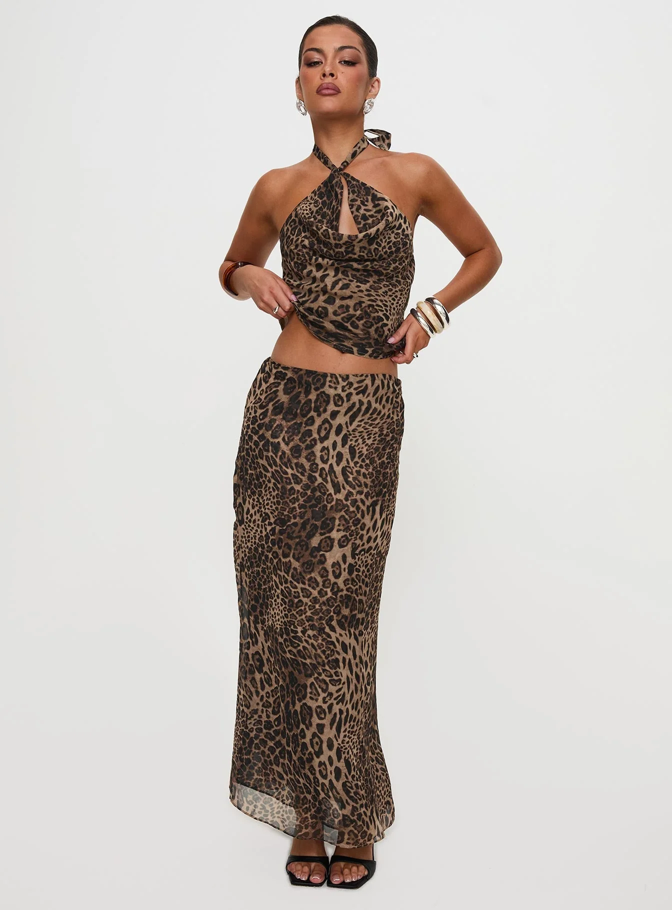 Eleganza Maxi Skirt Leopard Petite - Image 5