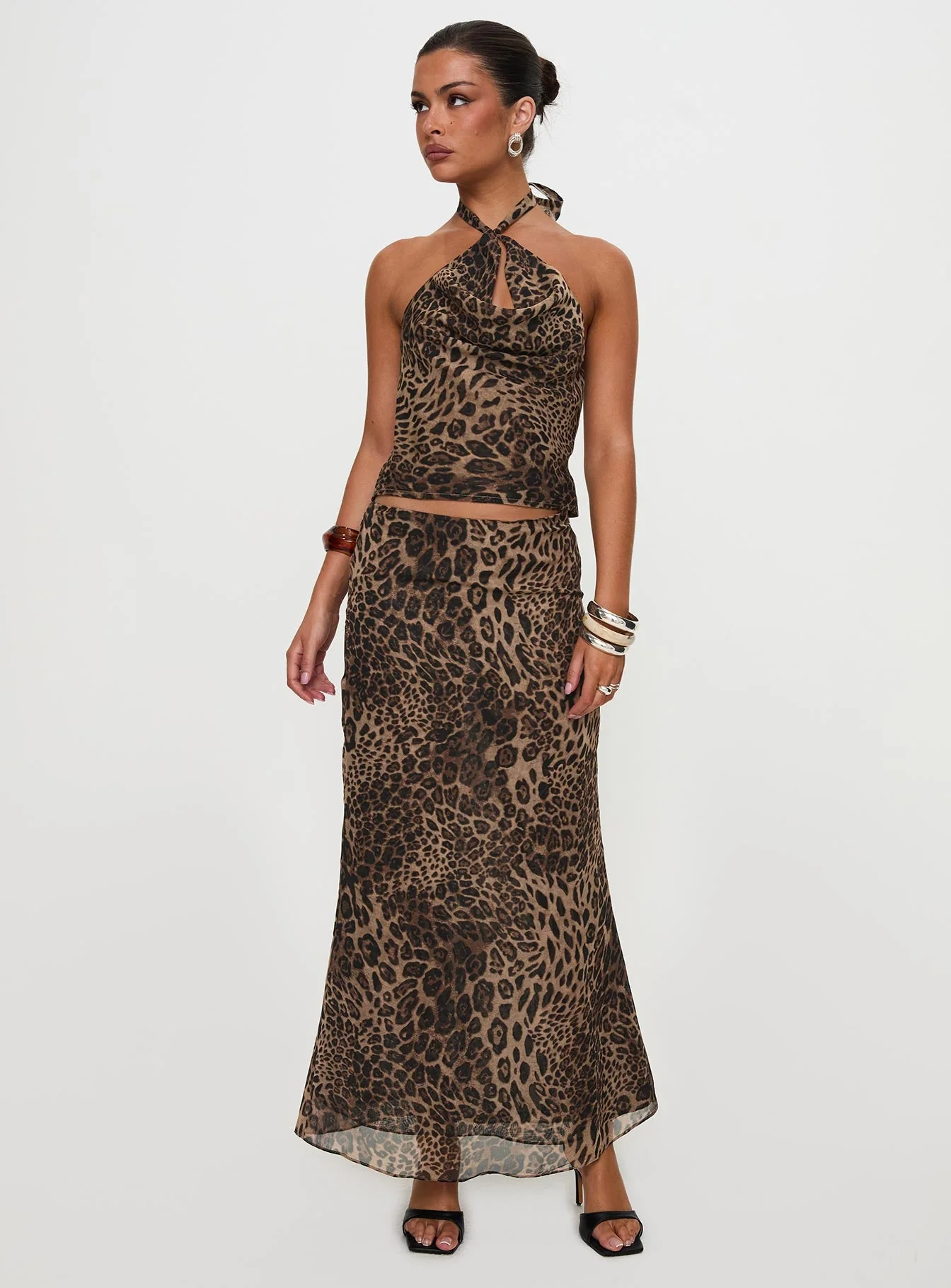 Eleganza Maxi Skirt Leopard Petite - Image 6
