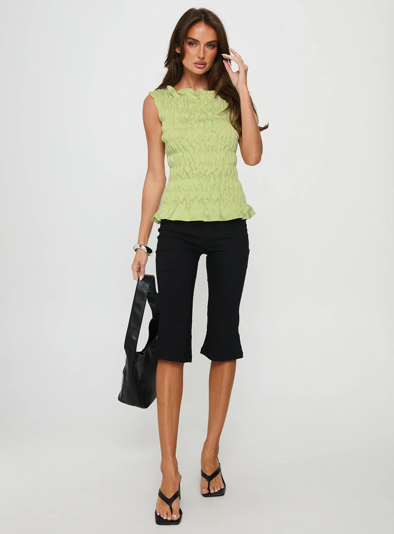 Elenir Shirred Top Green - Image 2