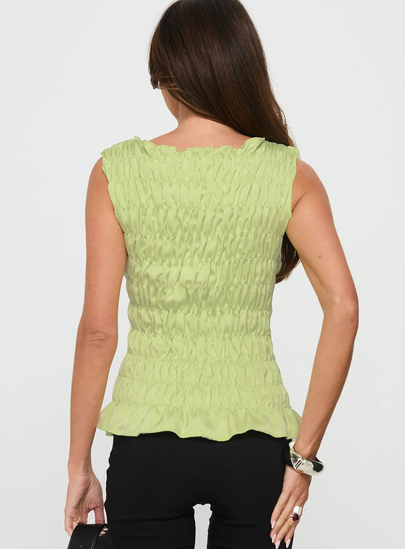 Elenir Shirred Top Green - Image 4
