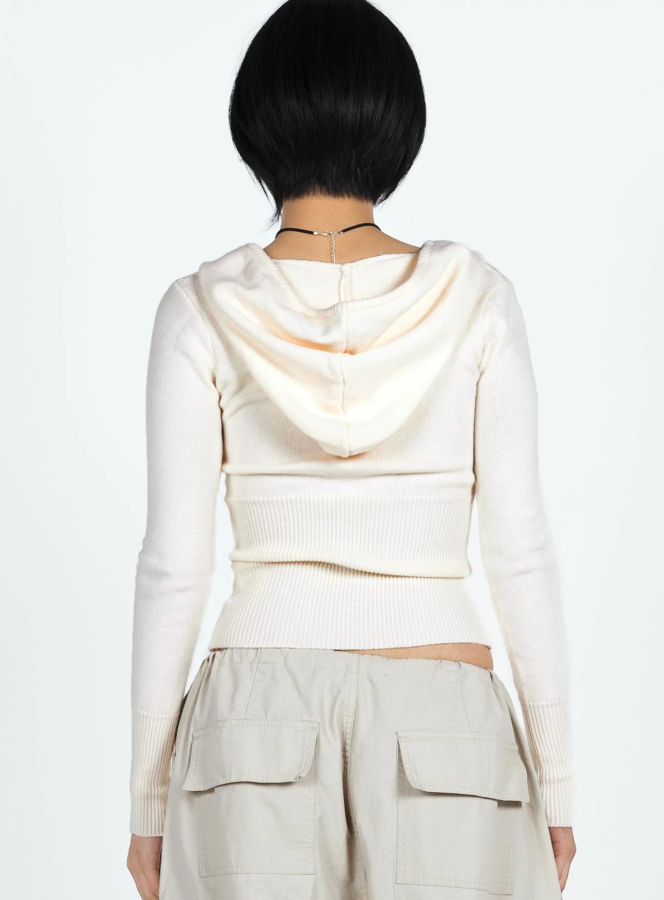 Elingford Zip Up Hooded Sweater Cream - Image 5