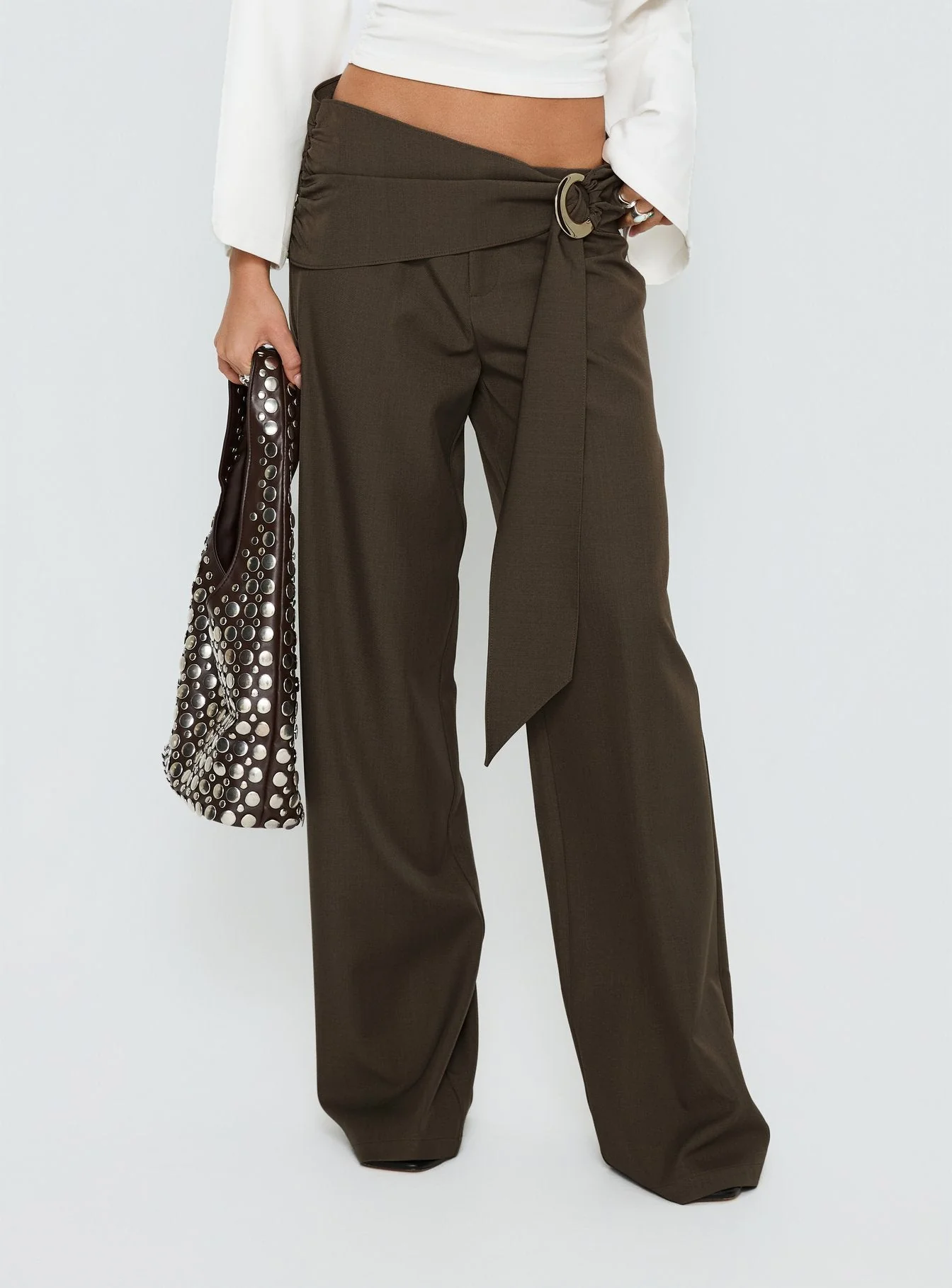 Elisson Layered Buckle Pants Grey - Image 2