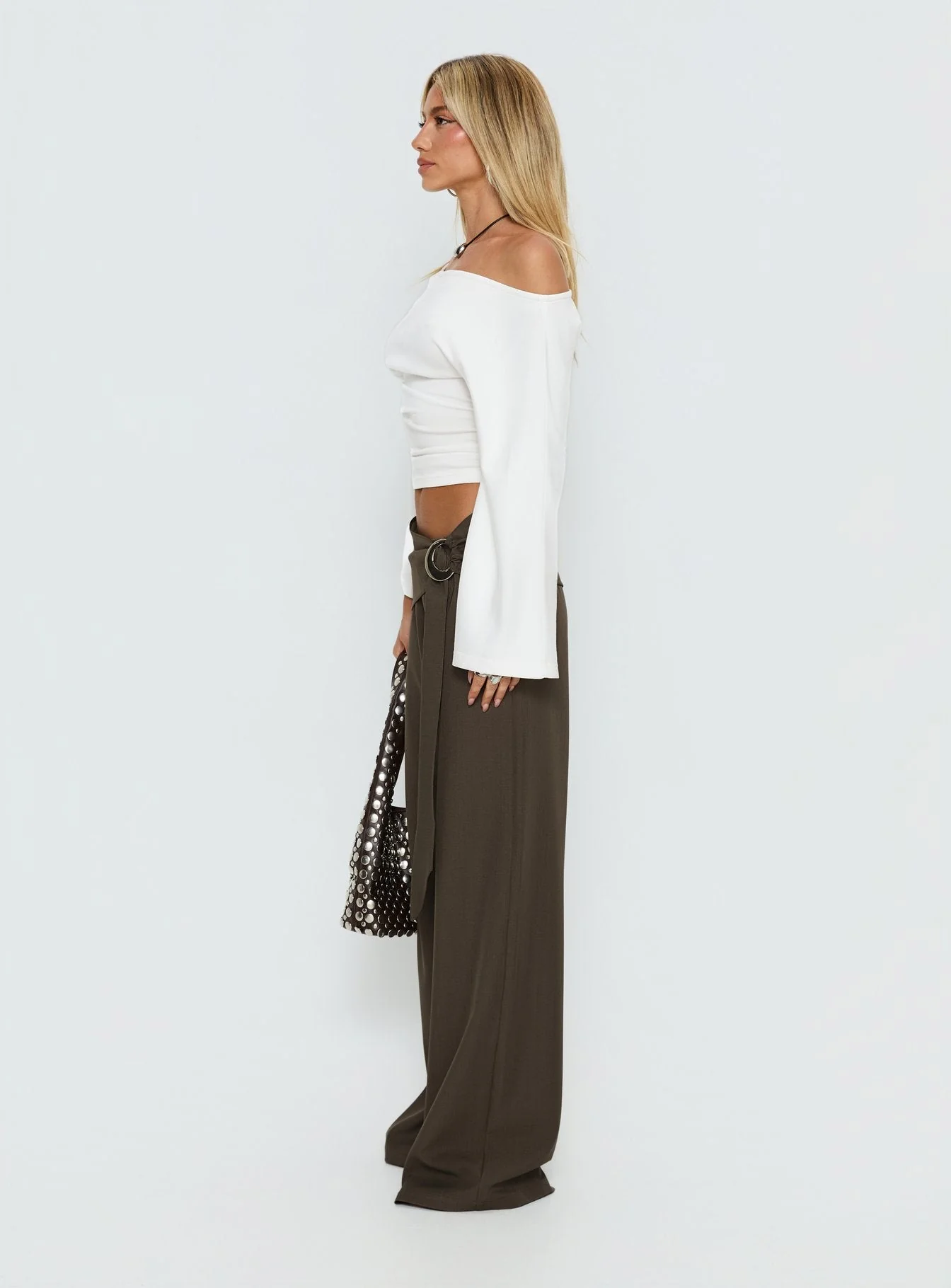 Elisson Layered Buckle Pants Grey - Image 4