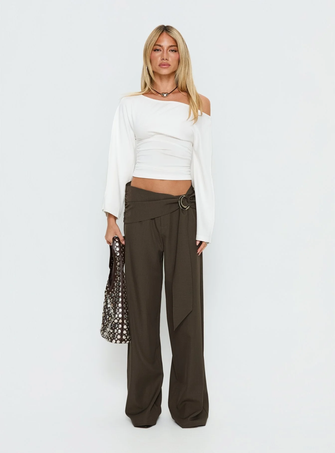 Elisson Layered Buckle Pants Grey - Image 7