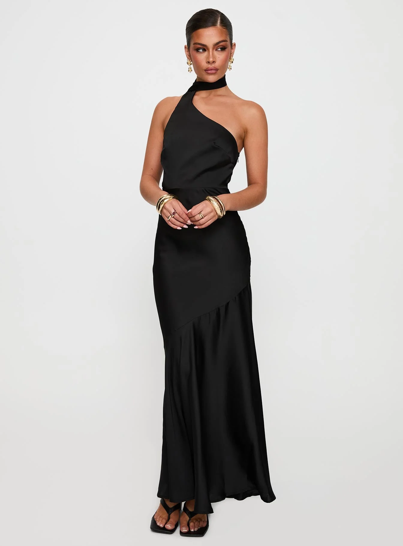 Elixaire Scarf Maxi Dress Black - Image 2