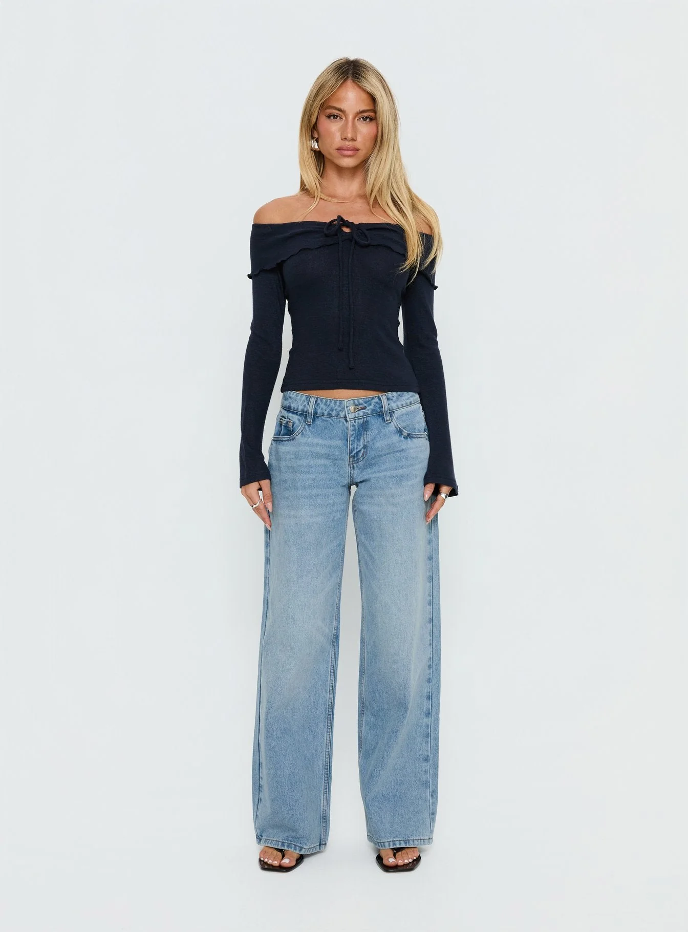 Ellanor Low Rise Slouch Denim Jean Washed Mid Blue Wash - Image 7