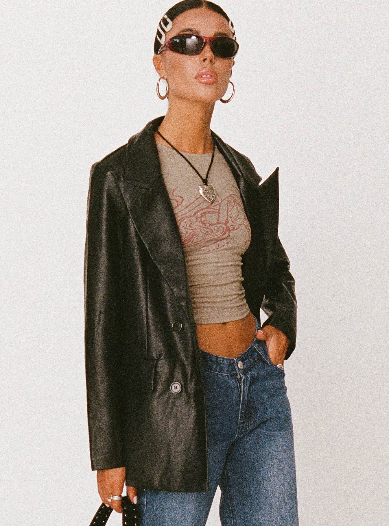 Ellen Faux Leather Blazer - Image 12